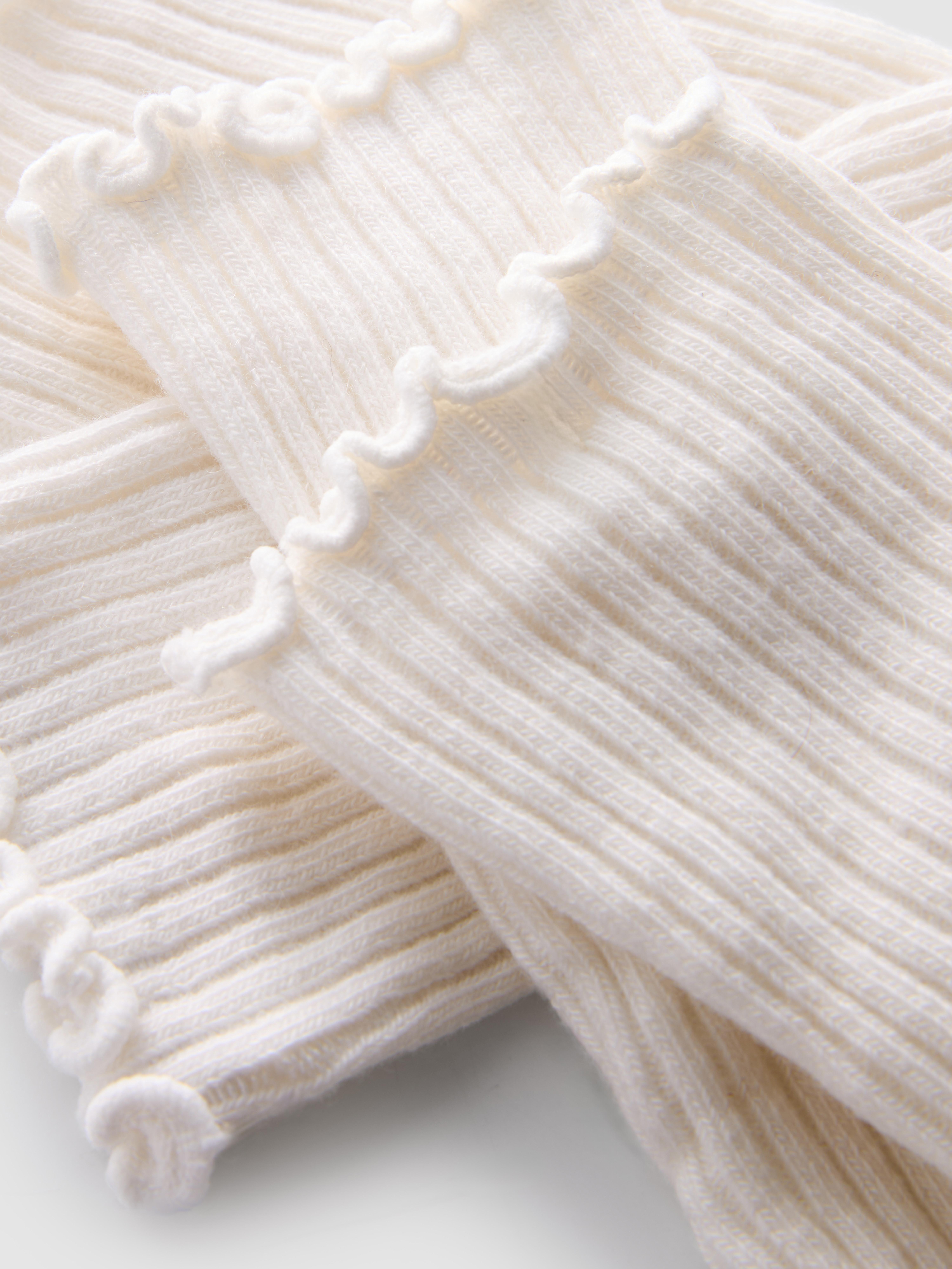 2pk Lettuce Trim Ribbed Crew Socks