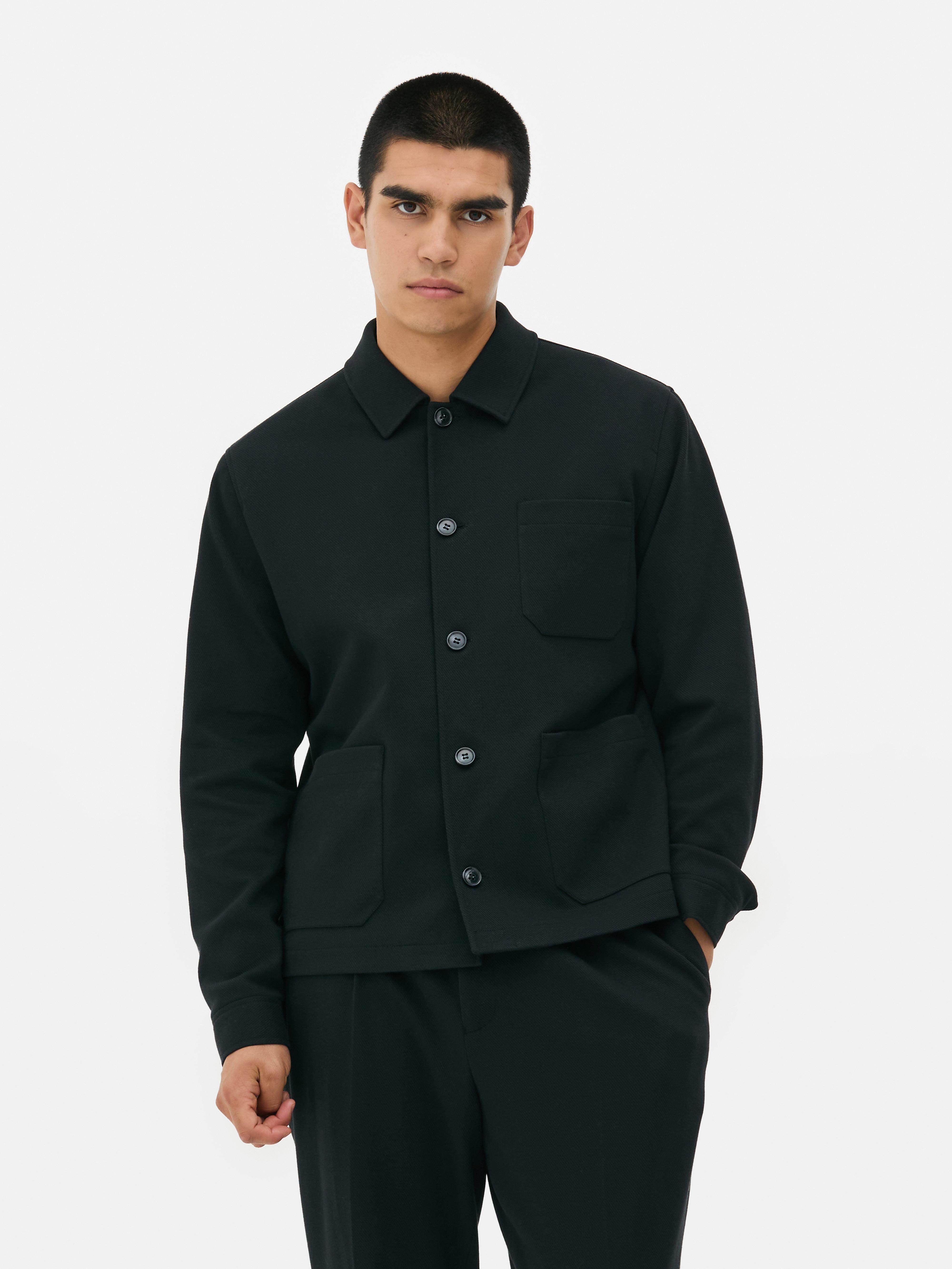 Camisa-chaqueta de punto con botones