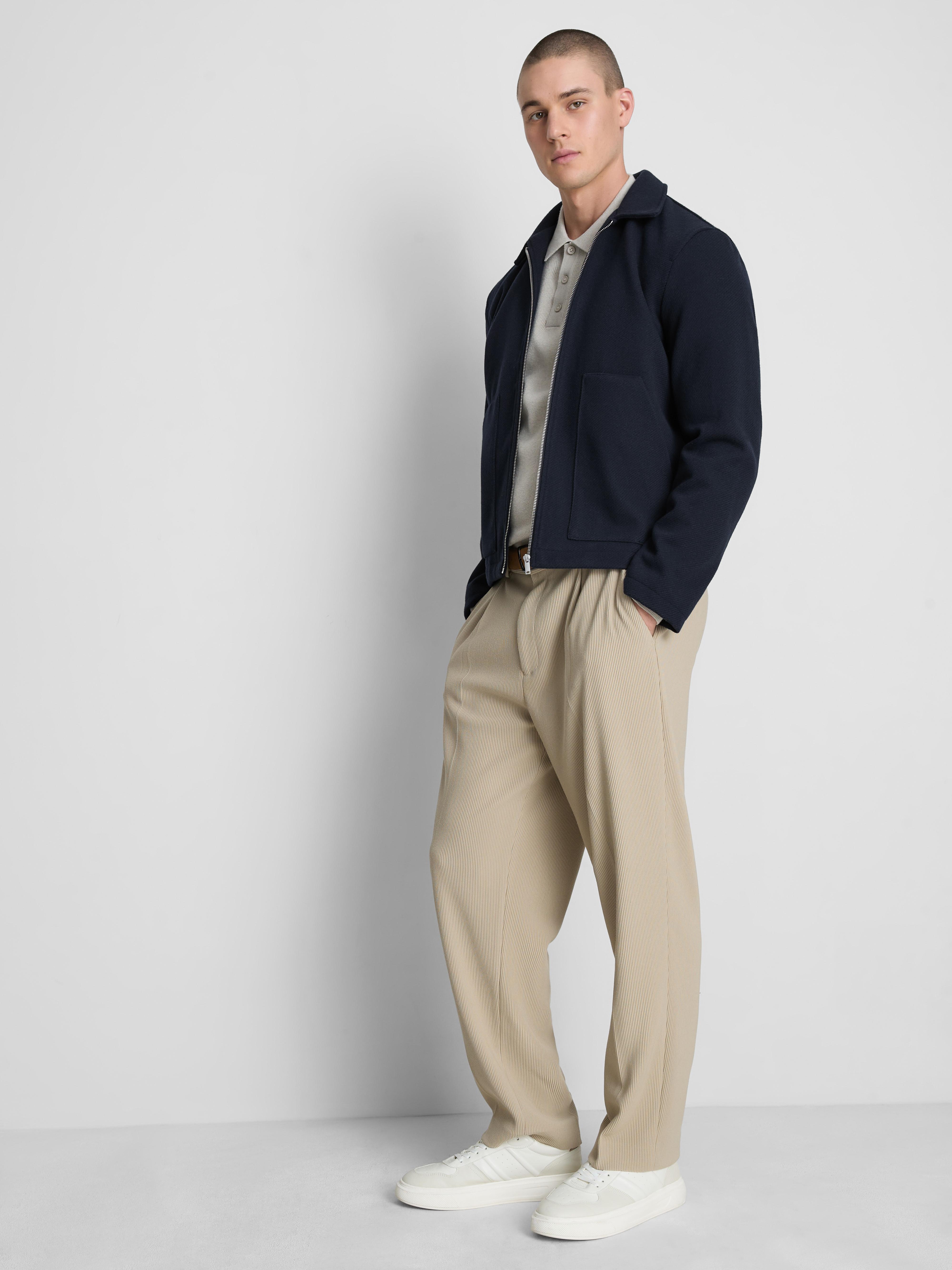 Chaqueta Harrington de sarga con cremallera