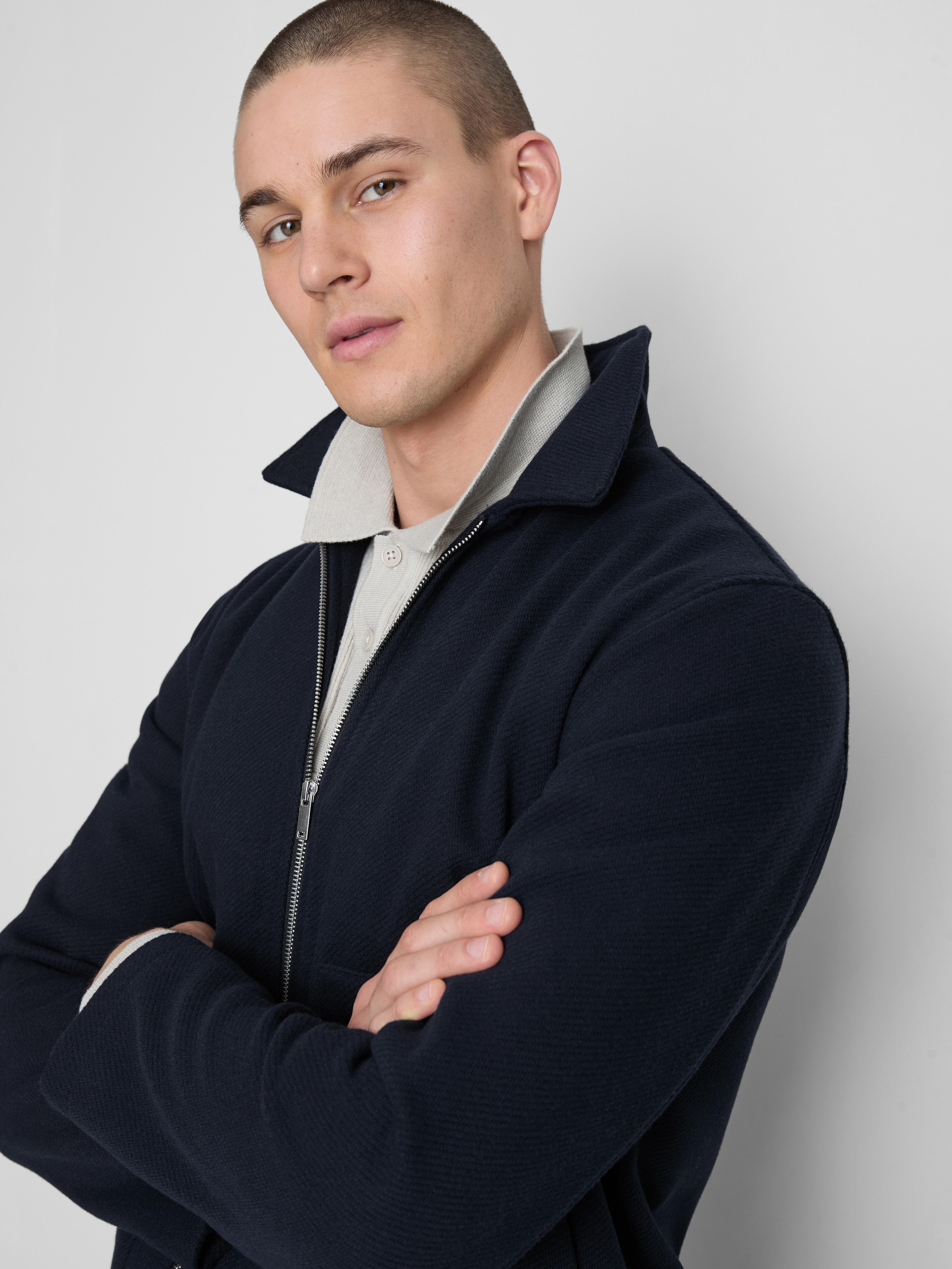 Chaqueta Harrington de sarga con cremallera