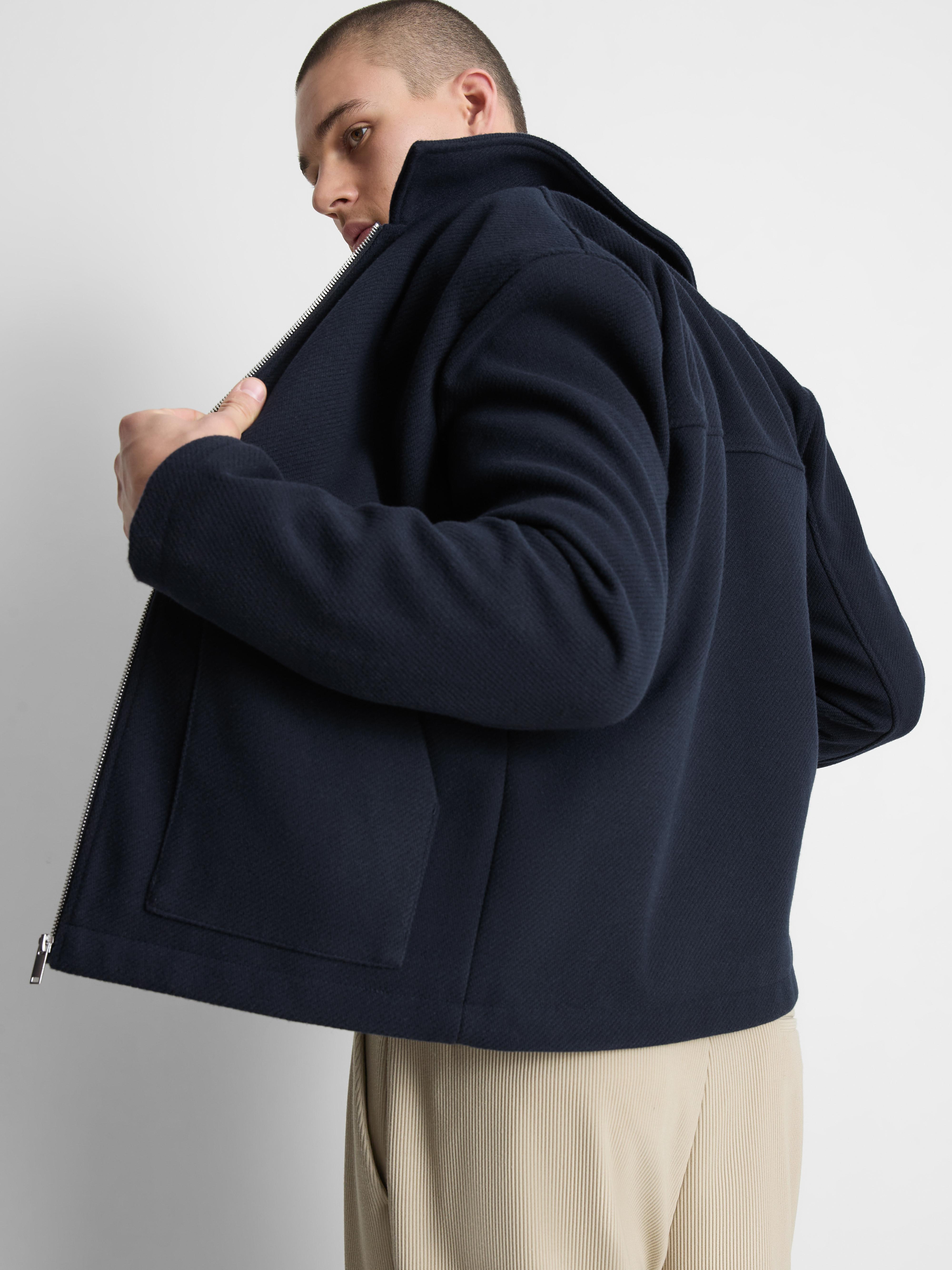 Chaqueta Harrington de sarga con cremallera