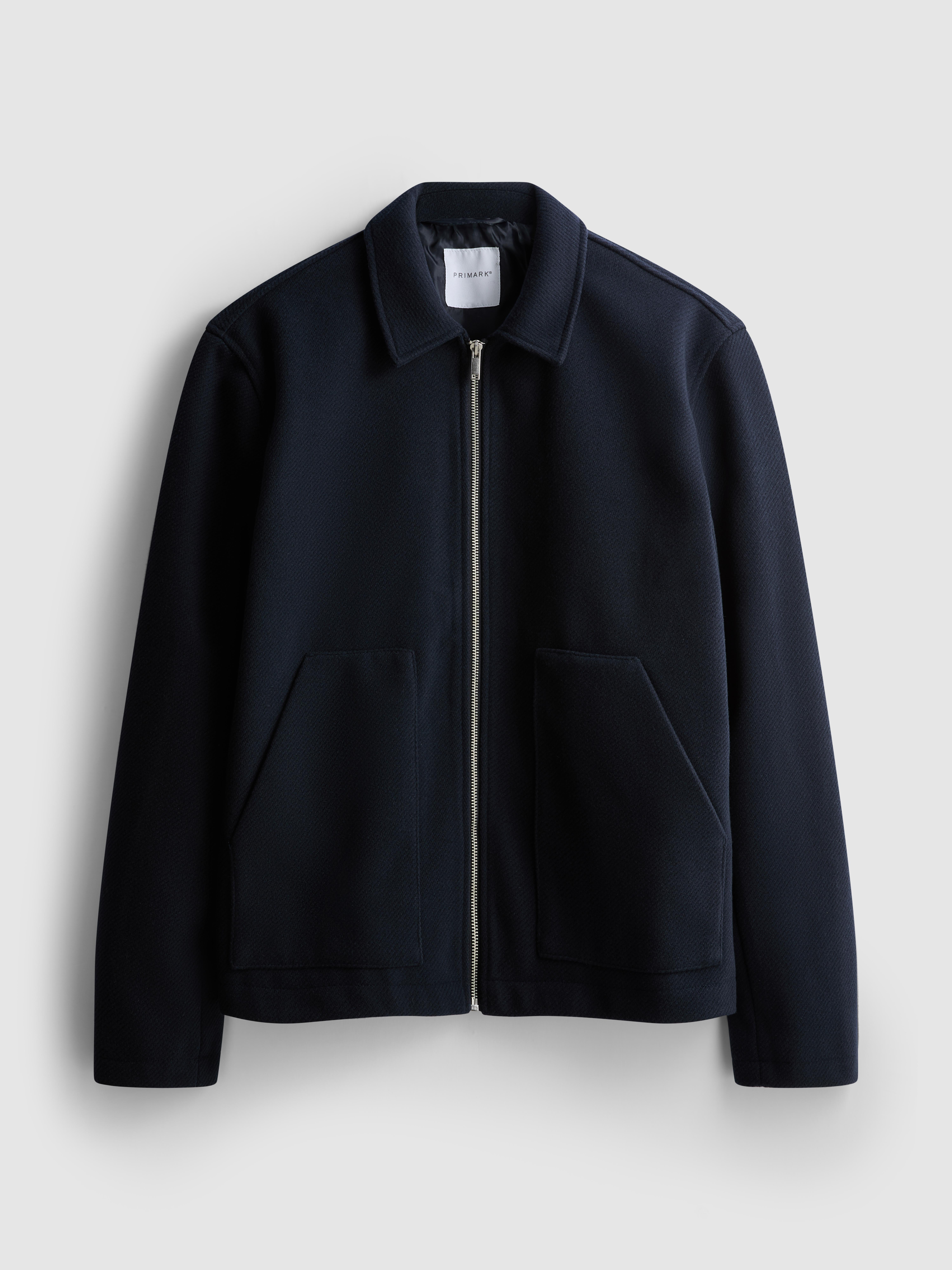 Chaqueta Harrington de sarga con cremallera