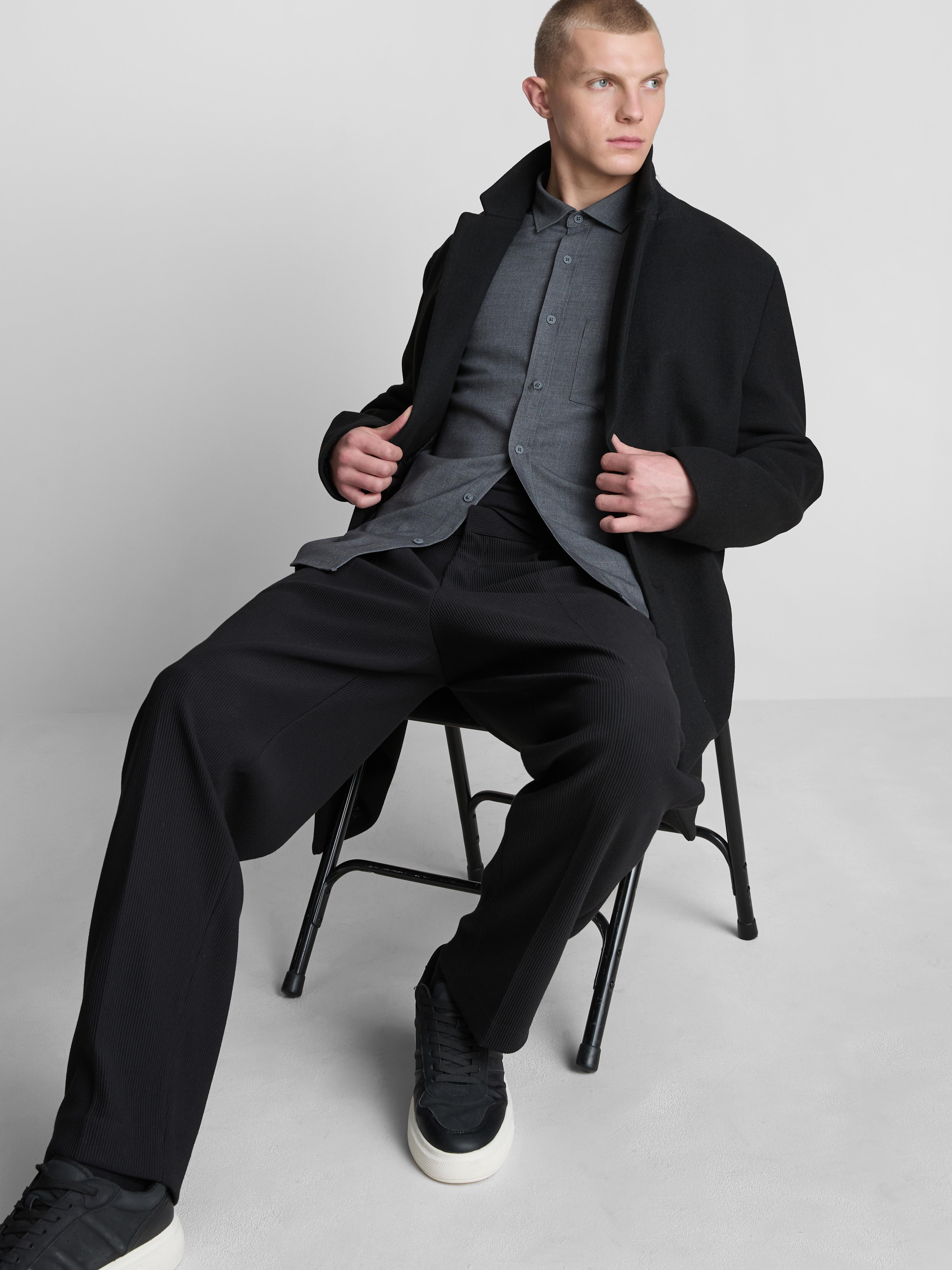 Men's Gray Long Sleeve Shirt