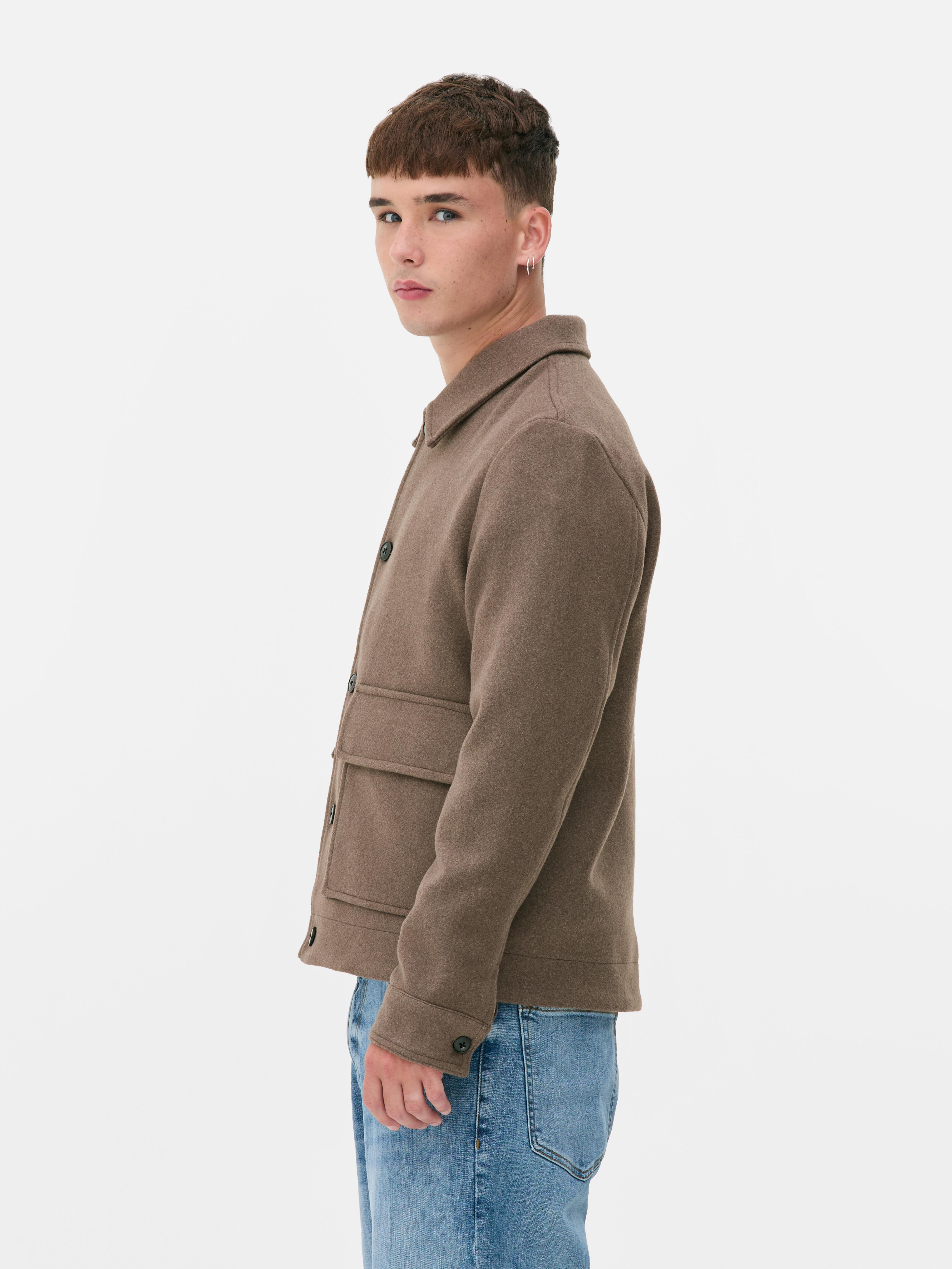 Giacca in tela con tasche applicate