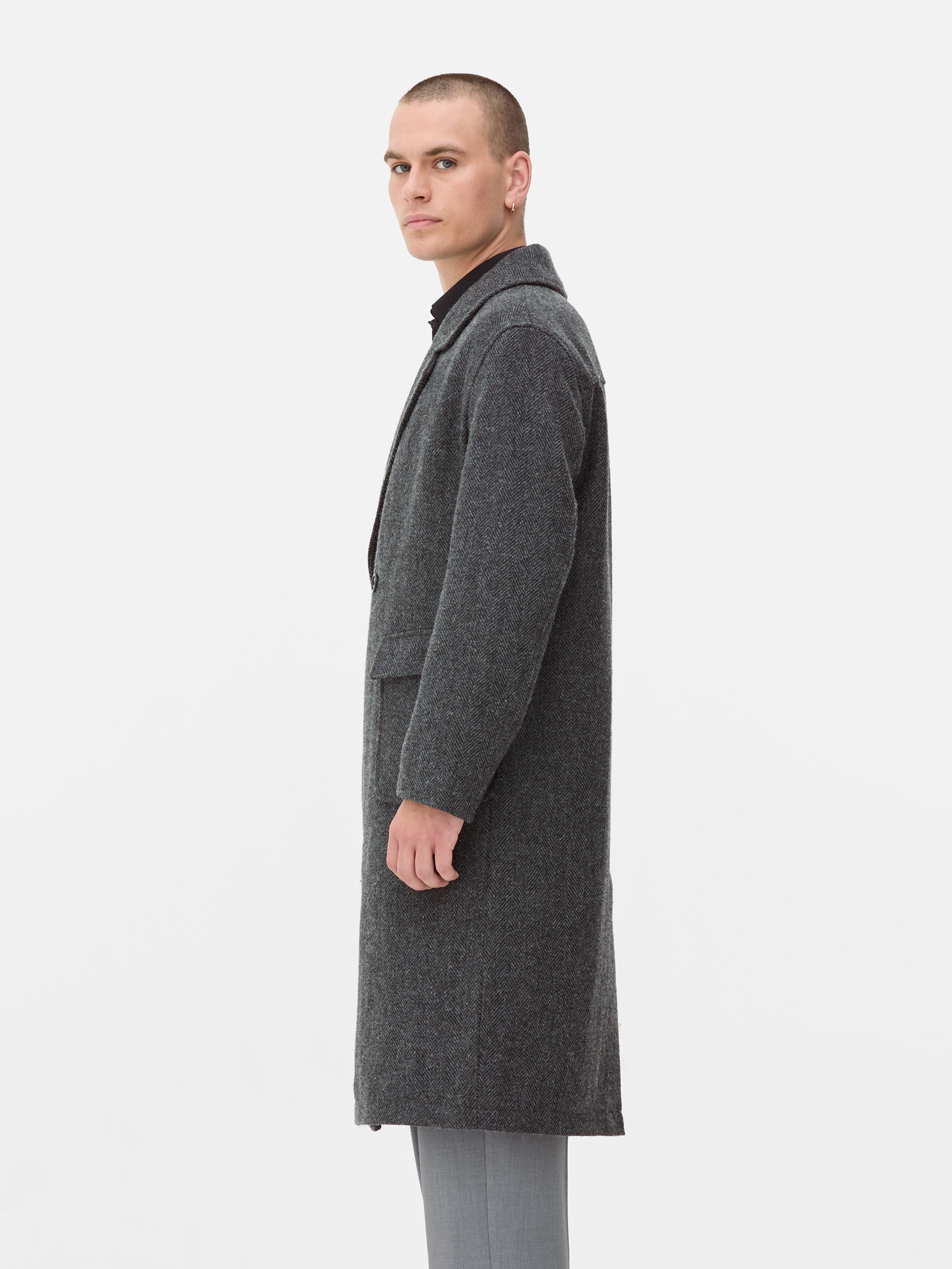 Double Breasted Herringbone Overcoat