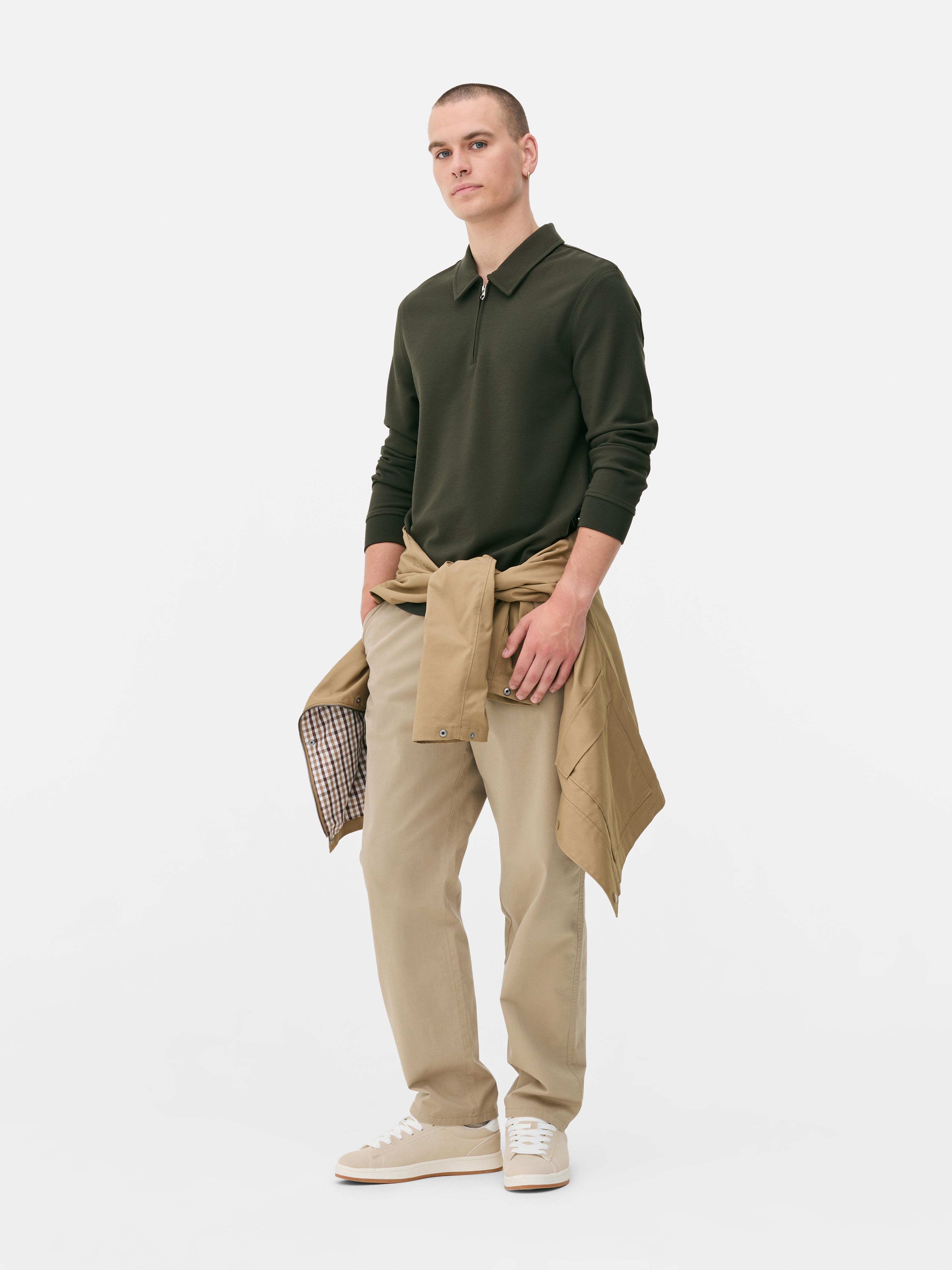 Twill Long Sleeve Polo Shirt