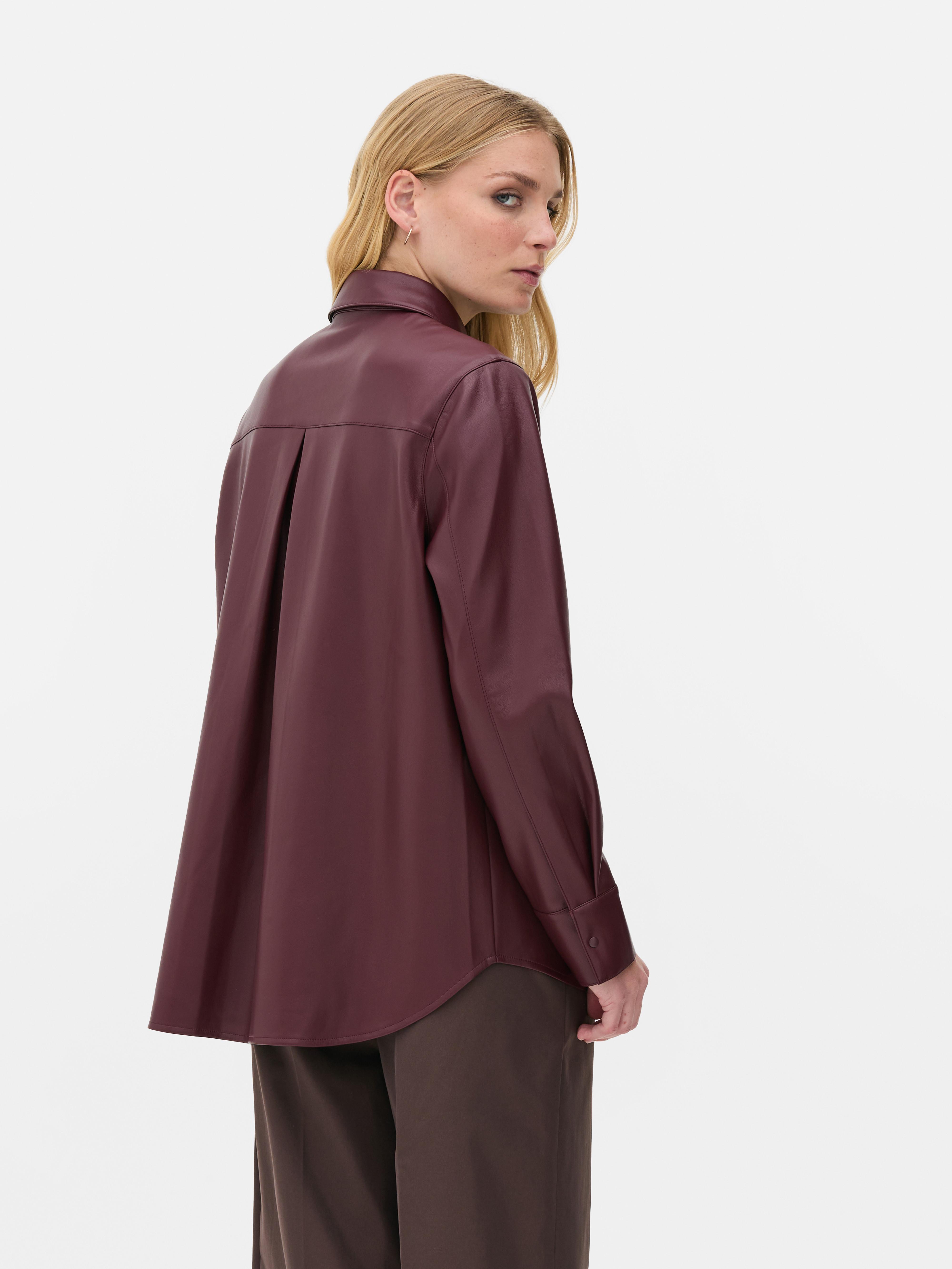 Chemise boyfriend en simili cuir