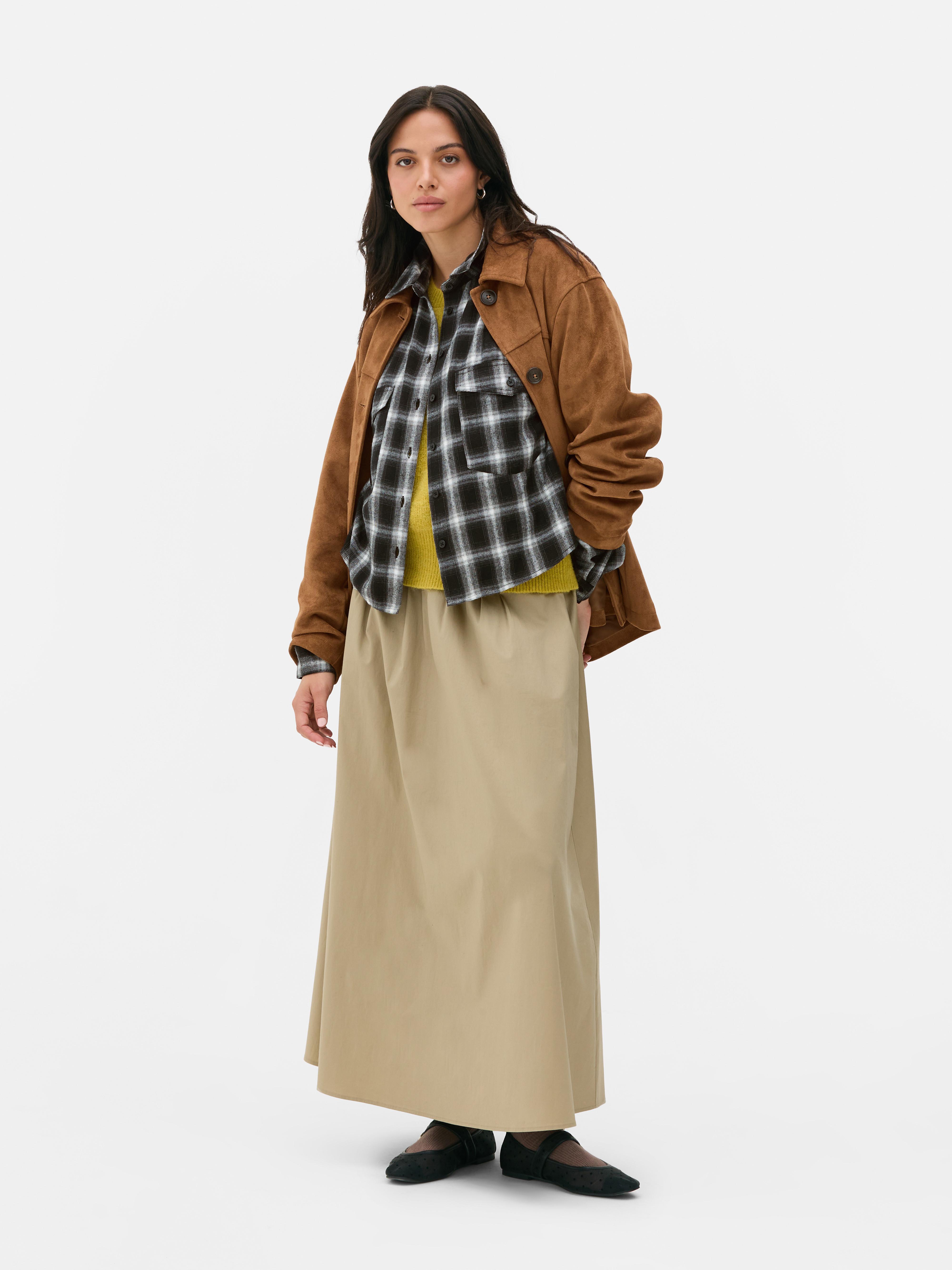 Chemise droite à carreaux