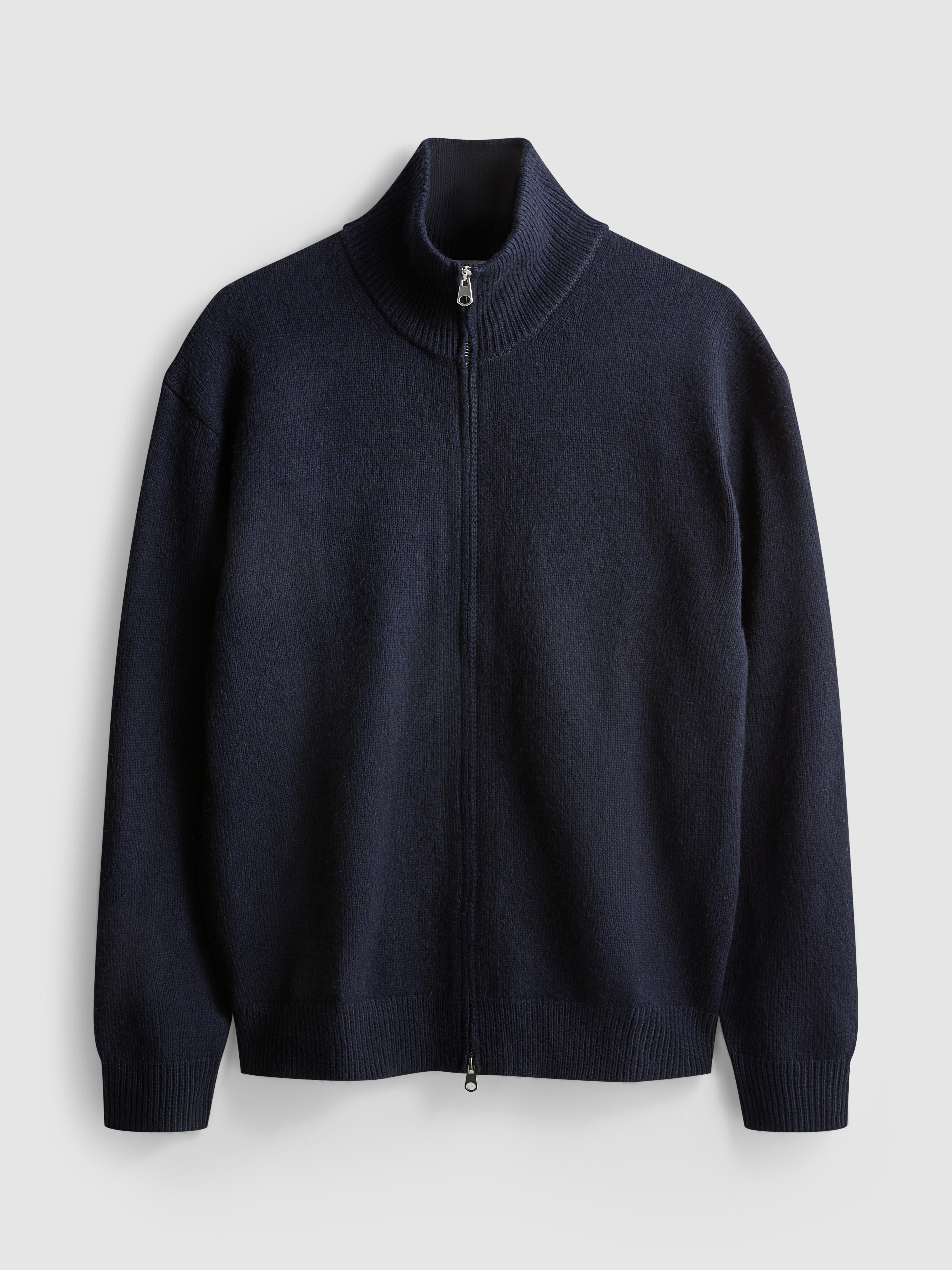 Zip-Up Knitted Cardigan