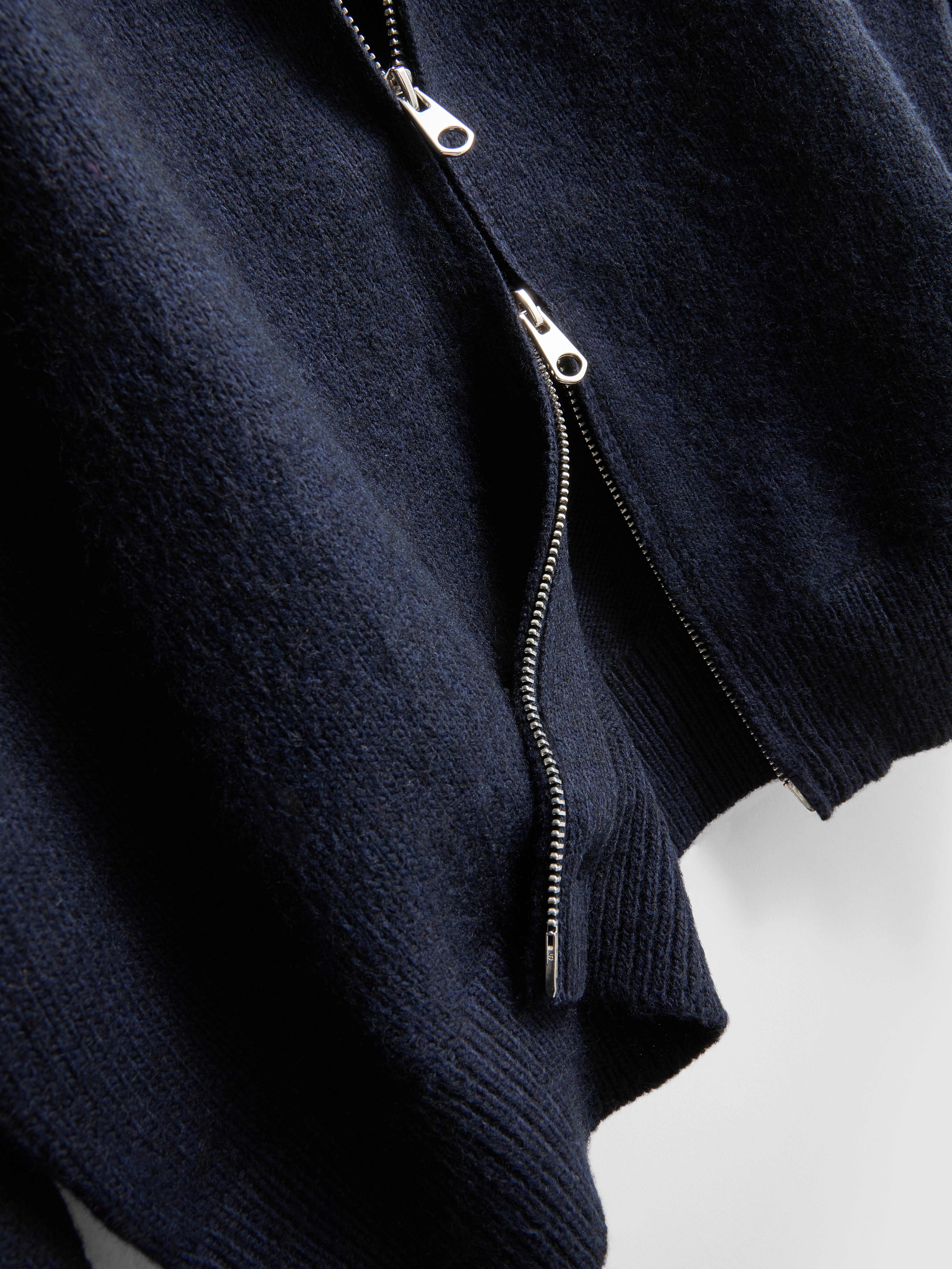 Zip-Up Knitted Cardigan