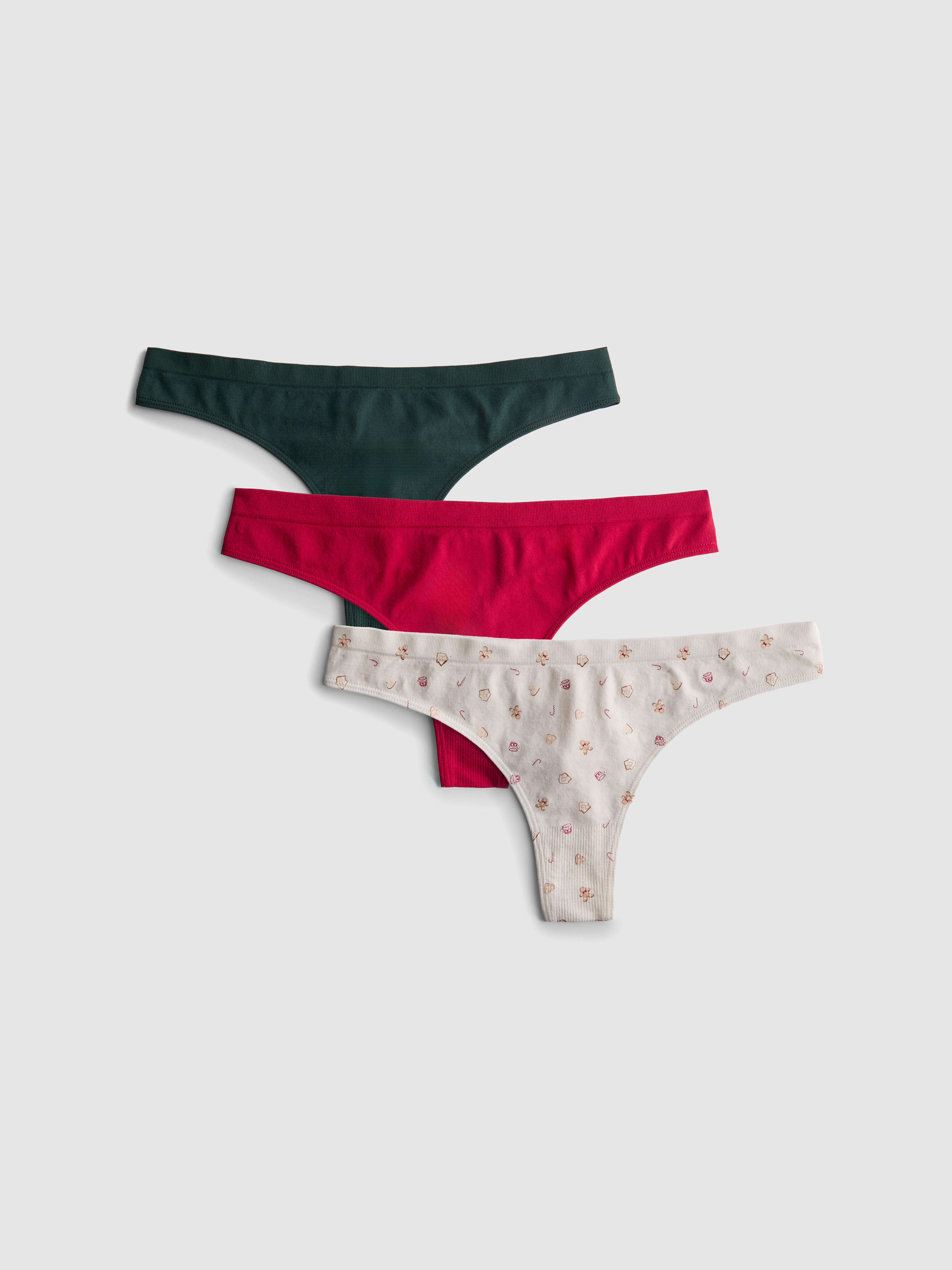 3pk Festive Seamless Thongs