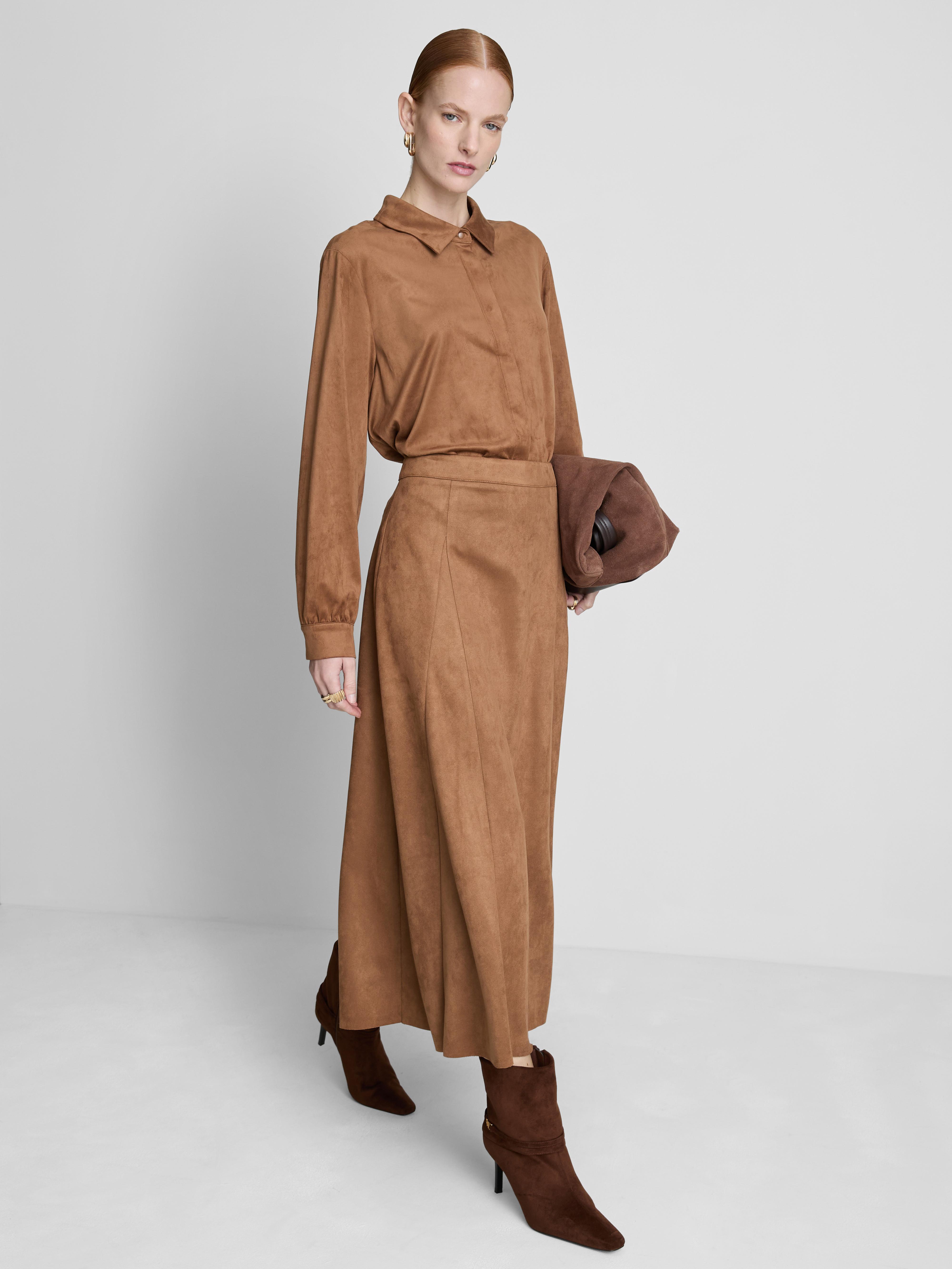 Paula Echevarría Faux Suede Midaxi Skirt