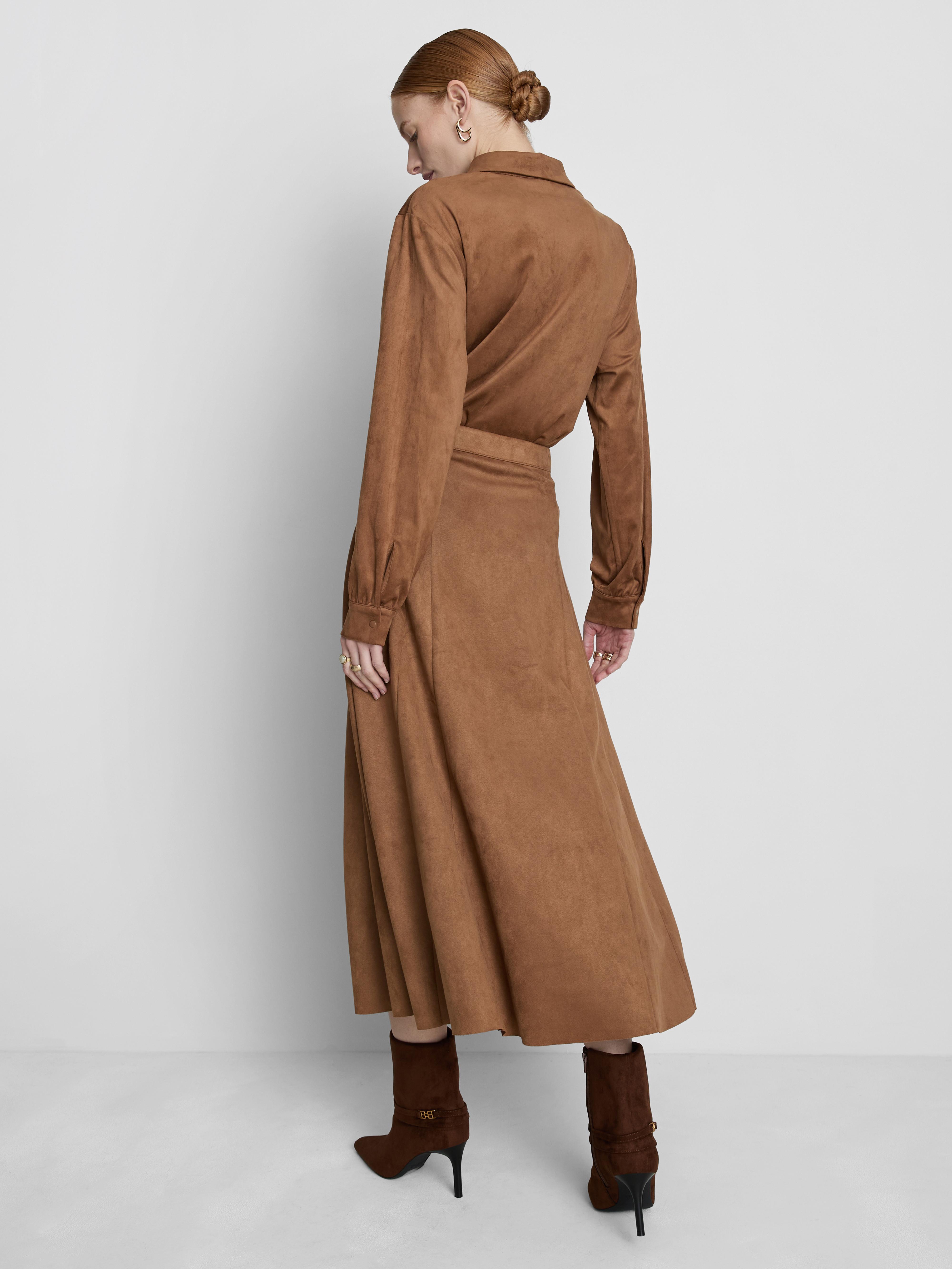Paula Echevarría Faux Suede Midaxi Skirt