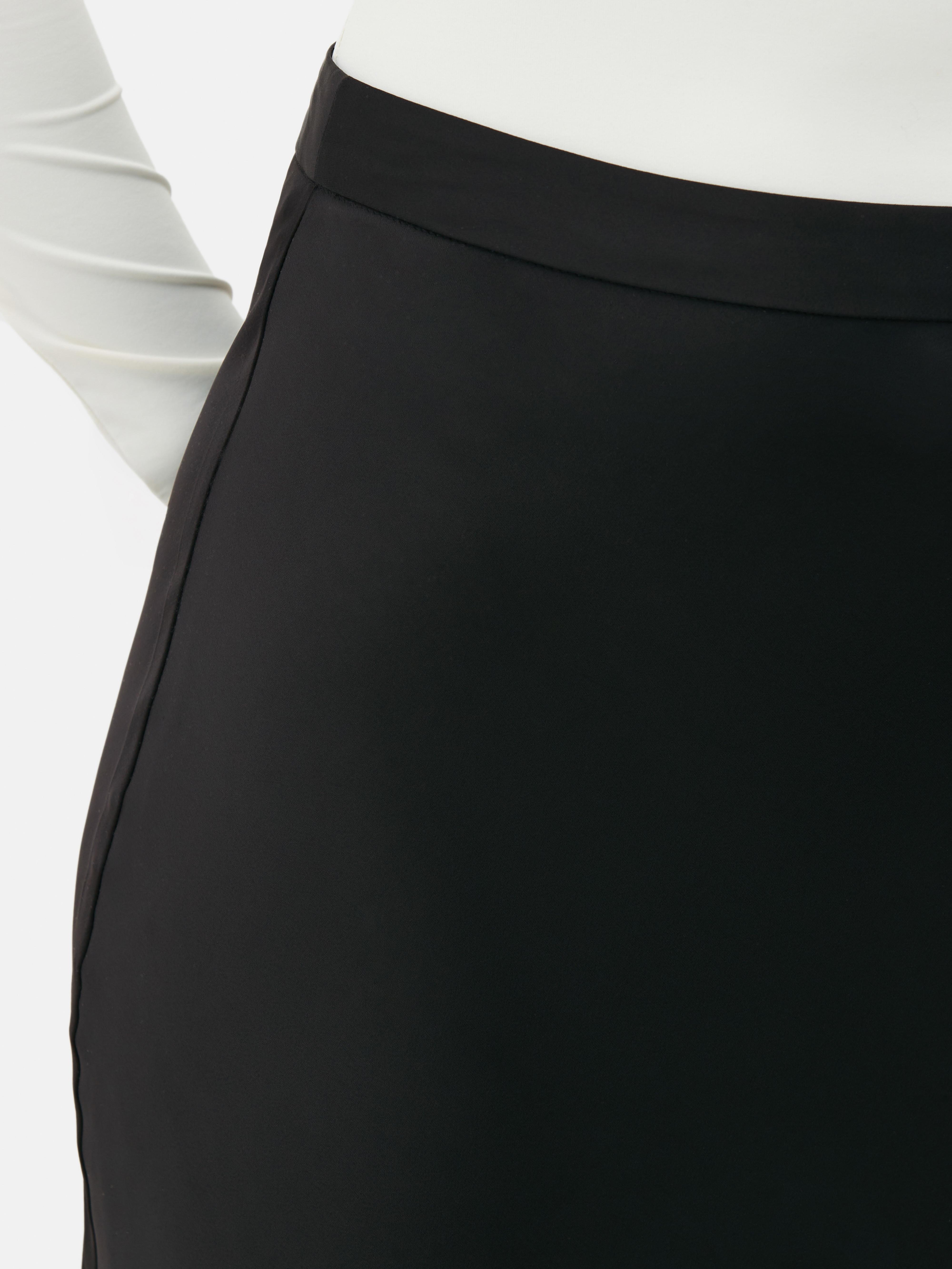 Satin A-Line Midi Skirt
