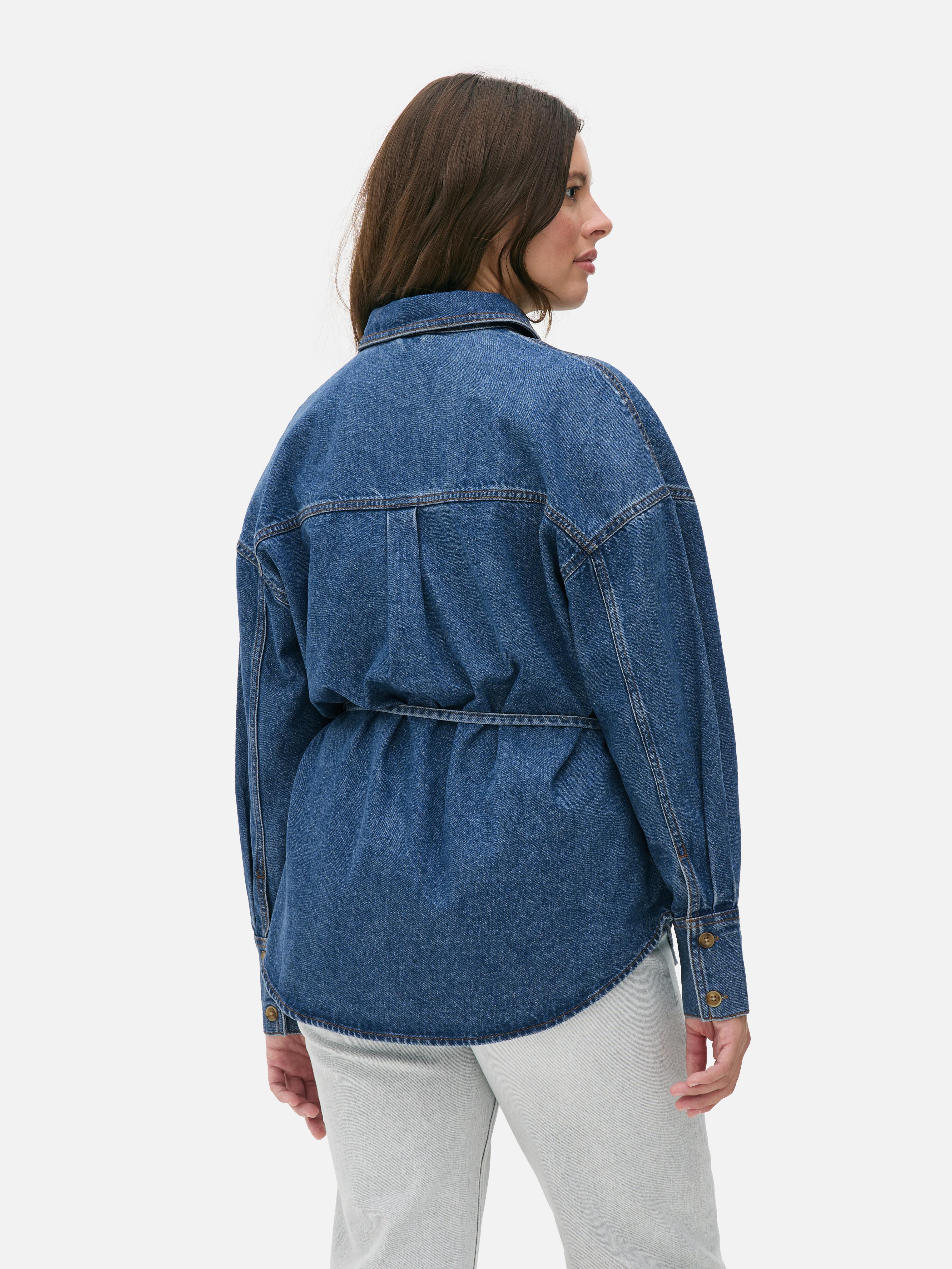 Cotton Denim Tie Detail Shirt