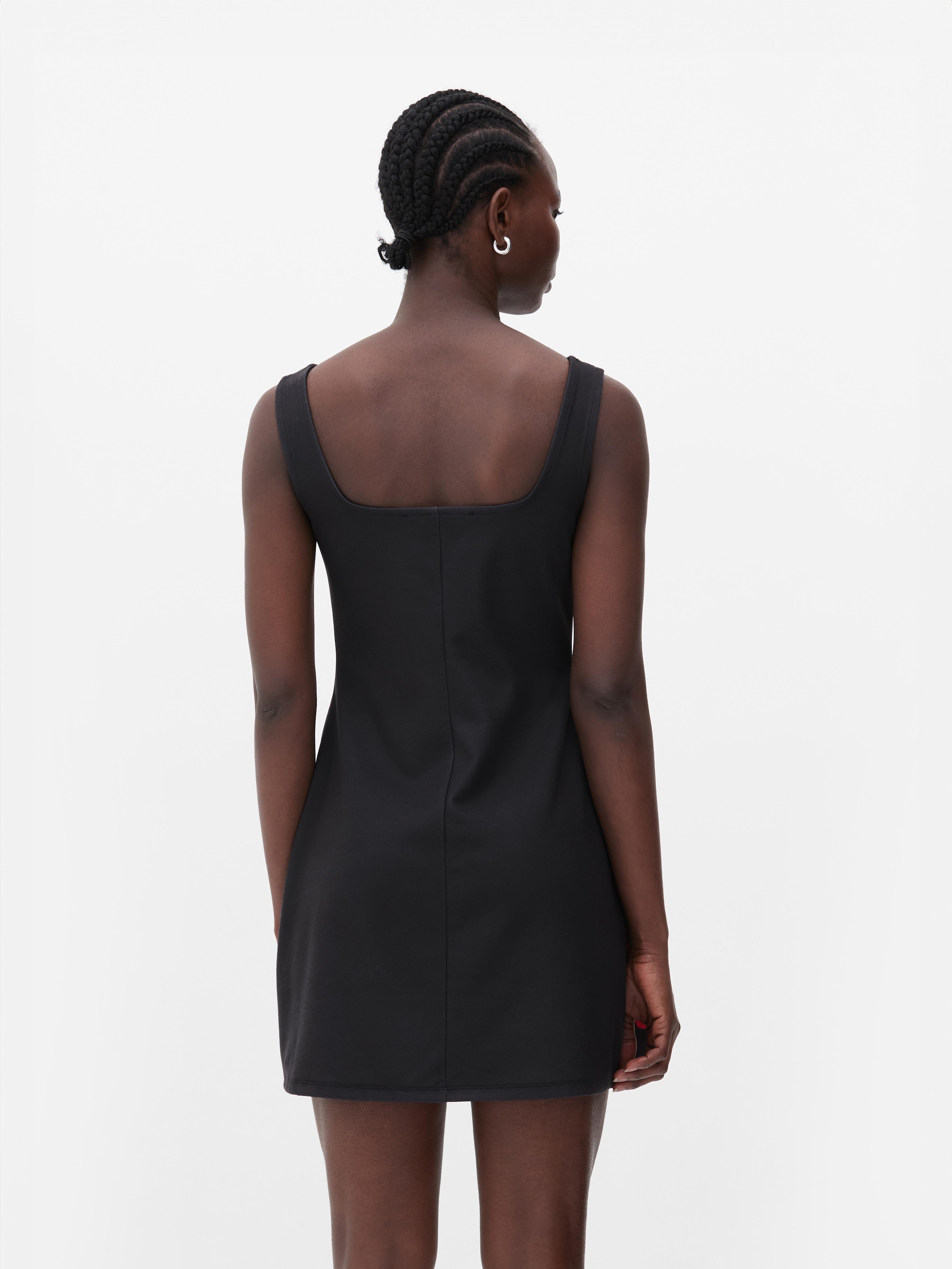 Mini robe à bretelles et motif hibiscus
