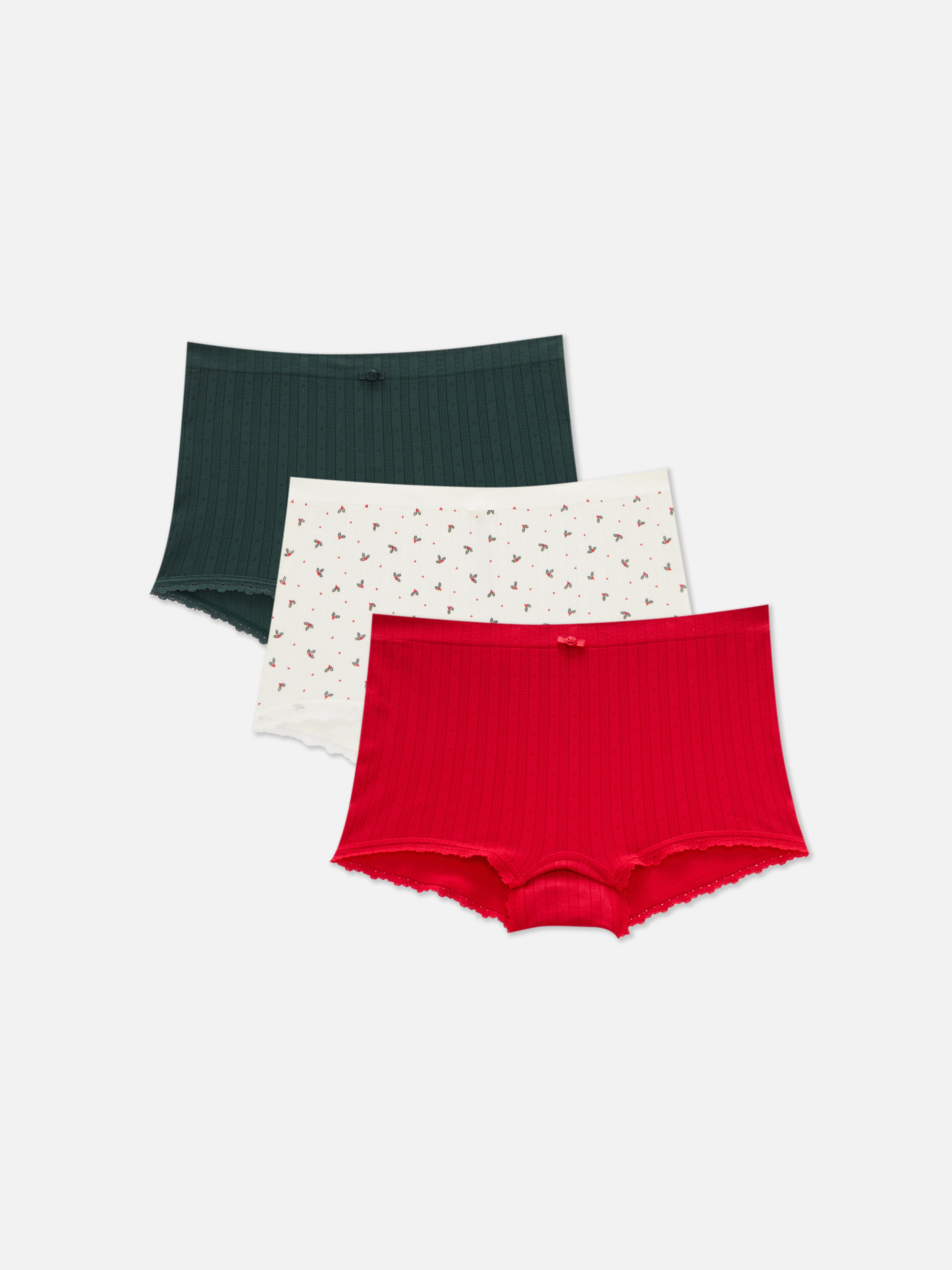 Naadloze kerstshorts, set van 3