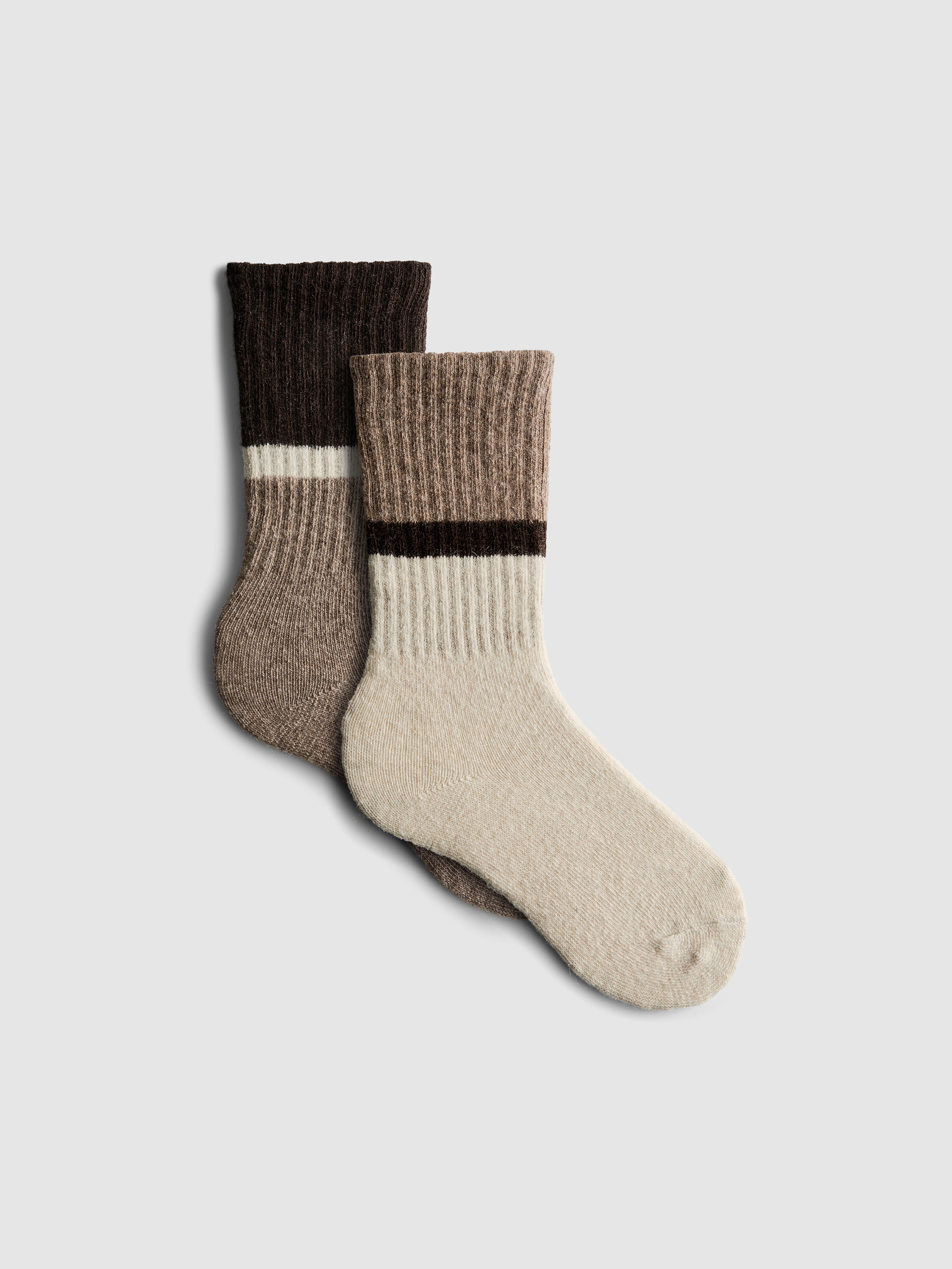 2pk Colour Block Crew Socks