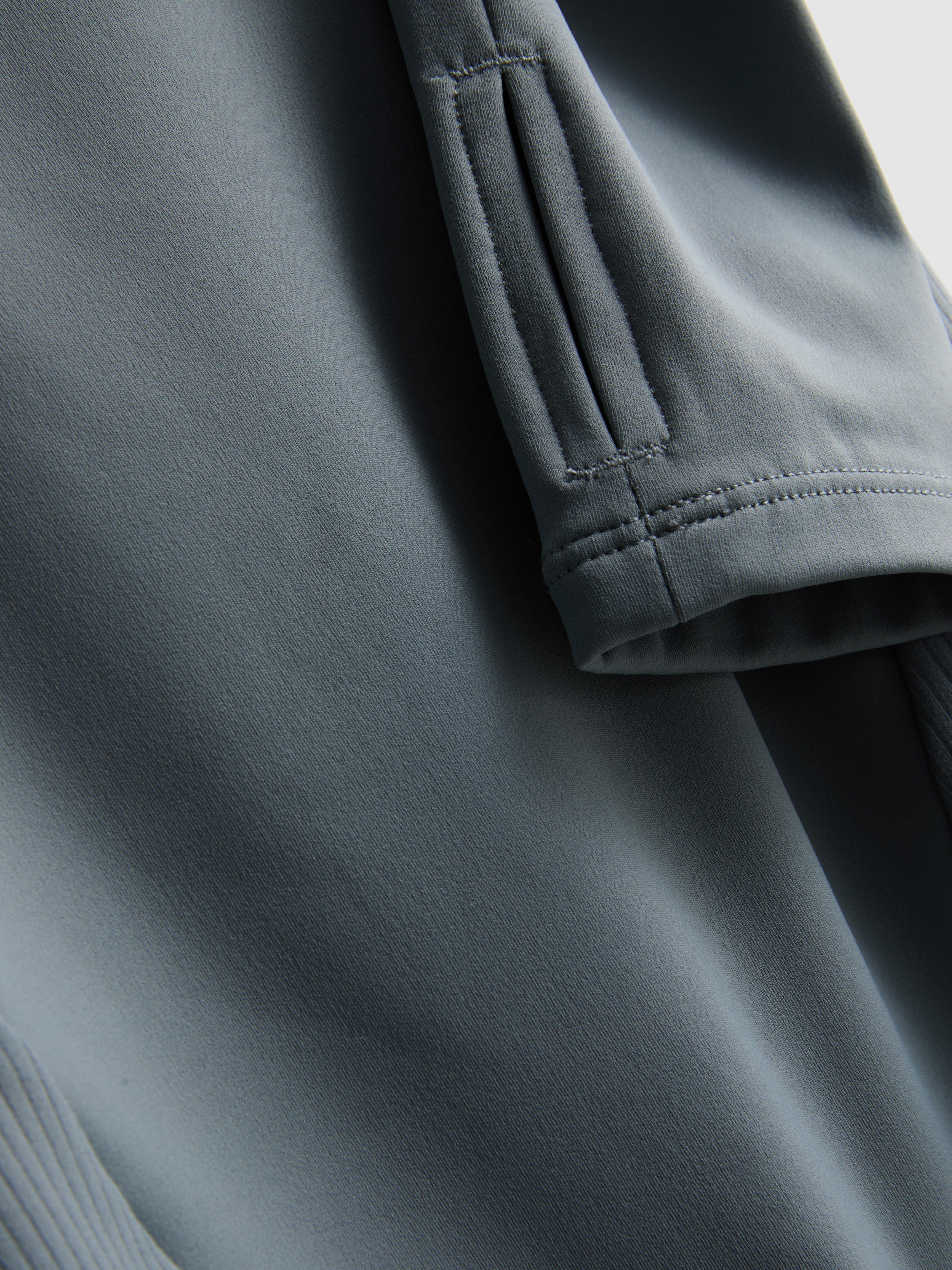 Ribbed High Collar Half Zip Sweatshirt