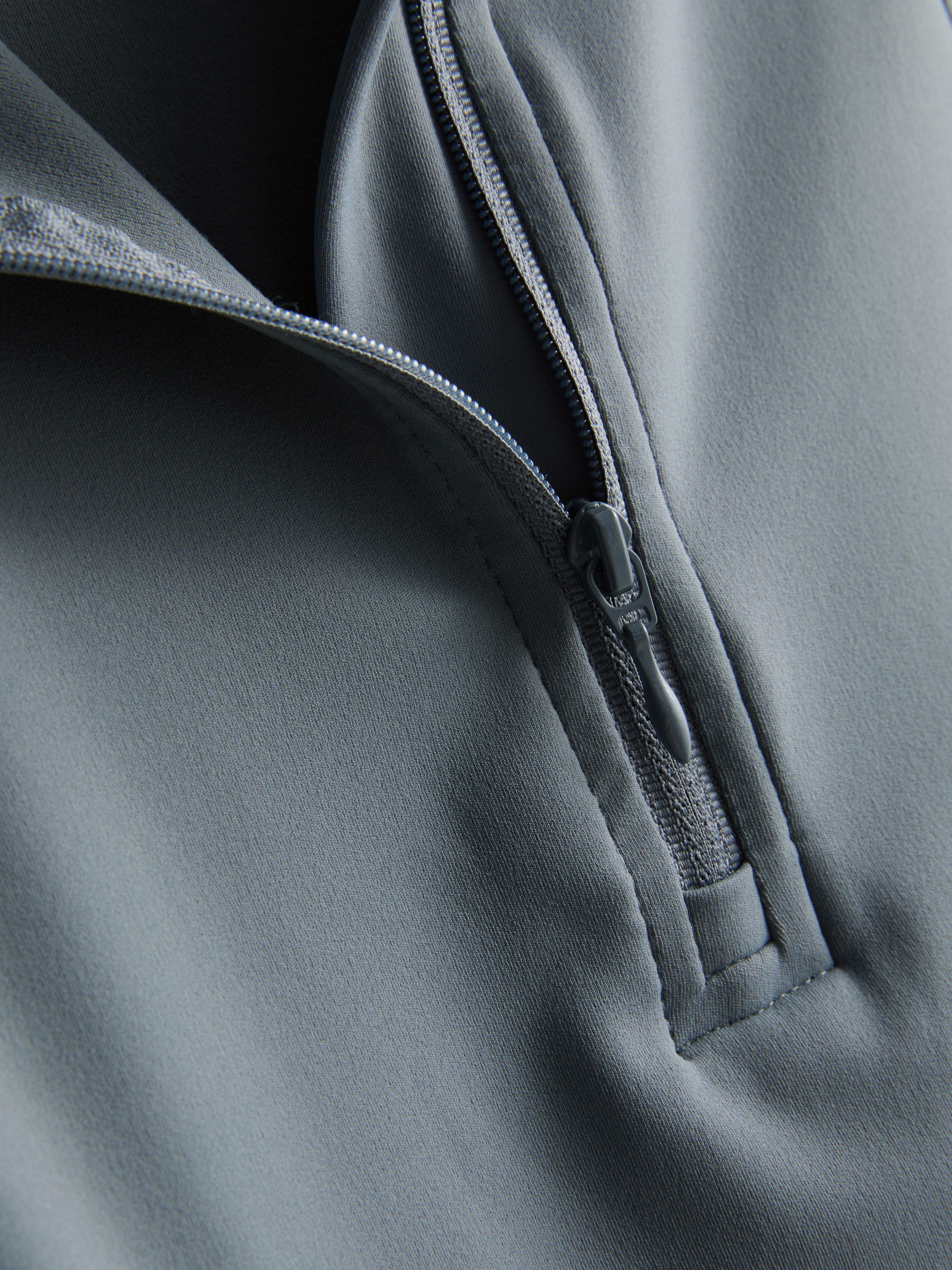 Ribbed High Collar Half Zip Sweatshirt