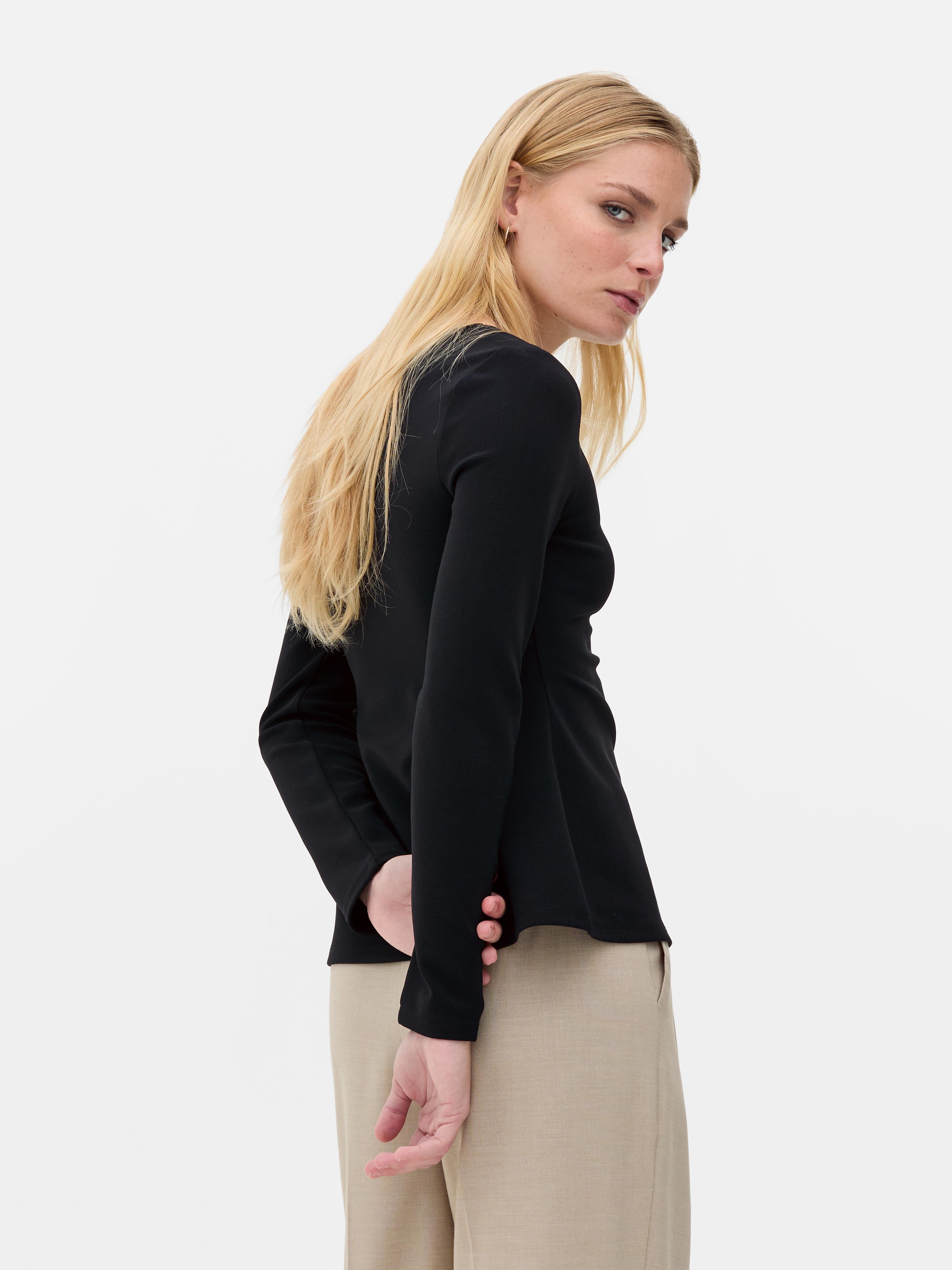 Scoop Neck Long Sleeve Top