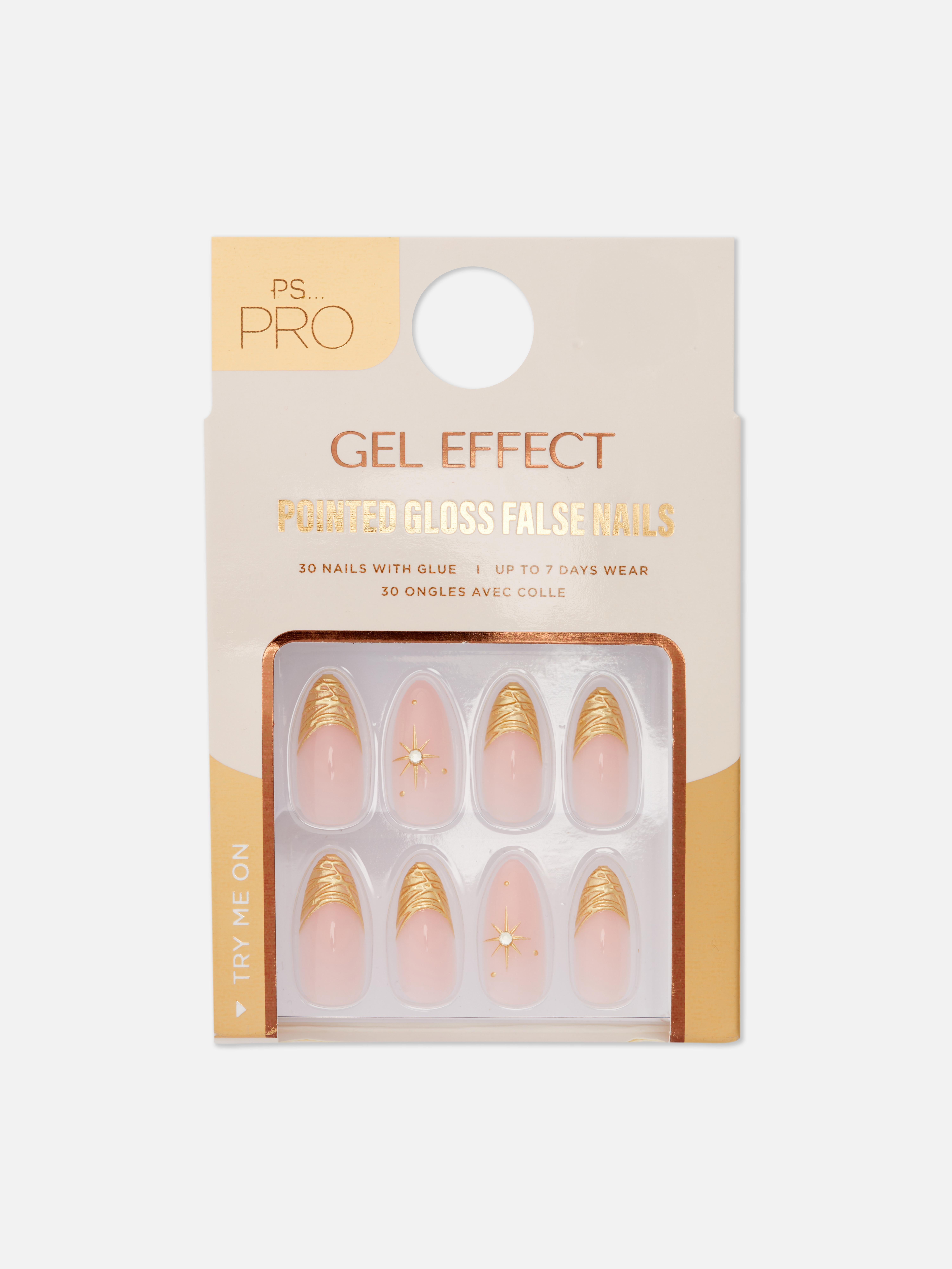 PS Pro... Gold Star Pointed False Nails