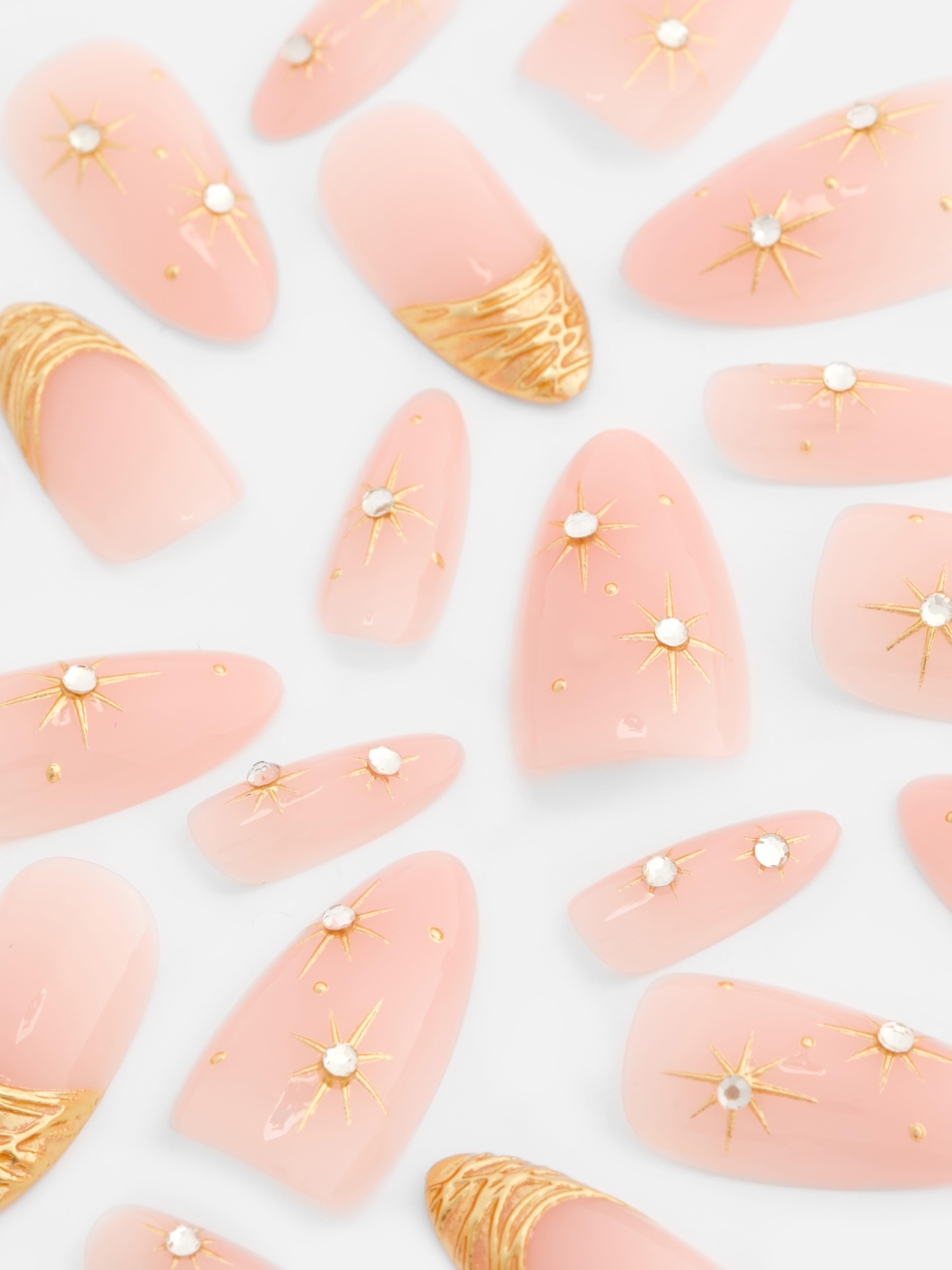 PS Pro... Gold Star Pointed False Nails