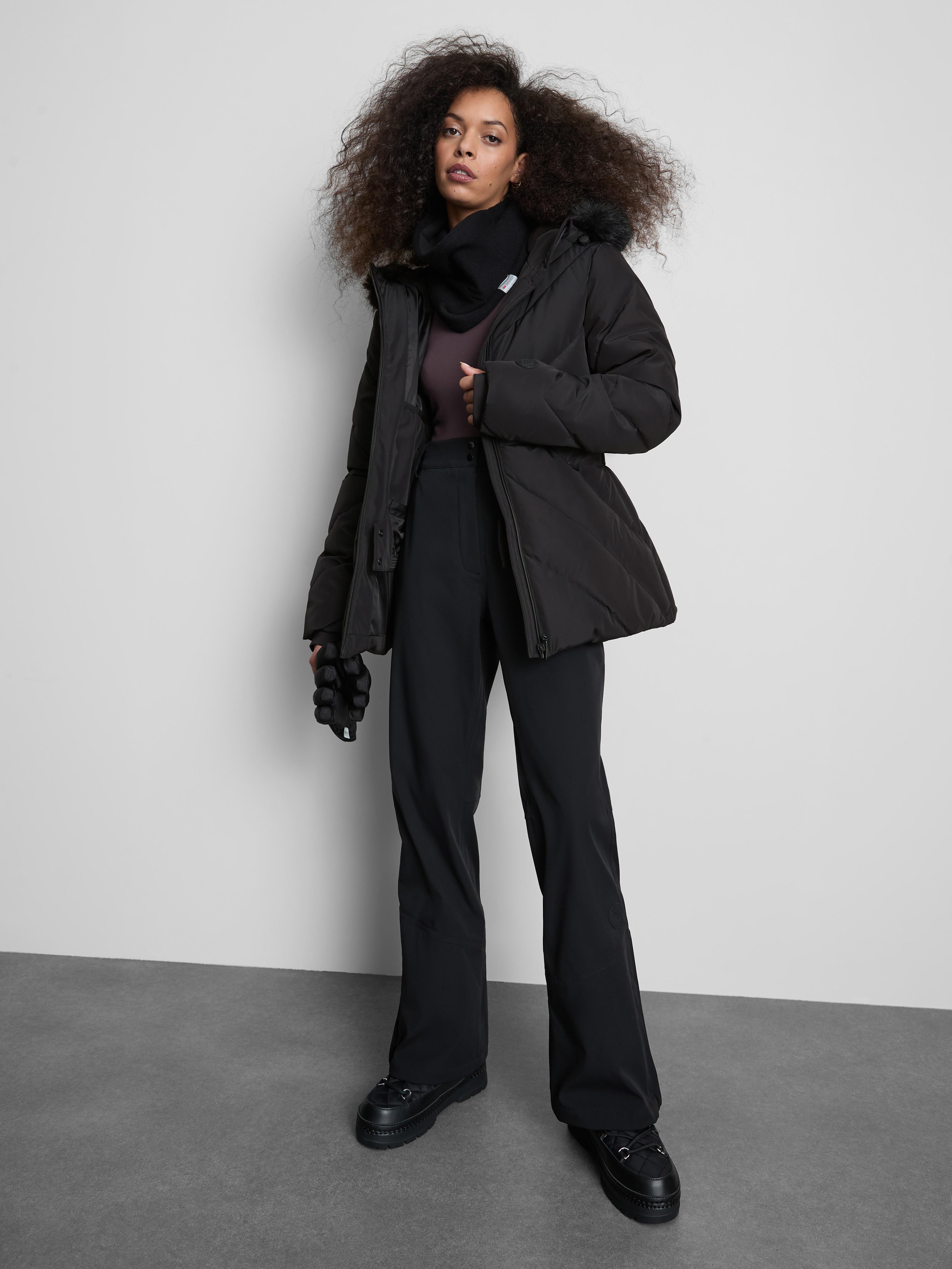 Faux Fur Trim Belted Ski Jacket