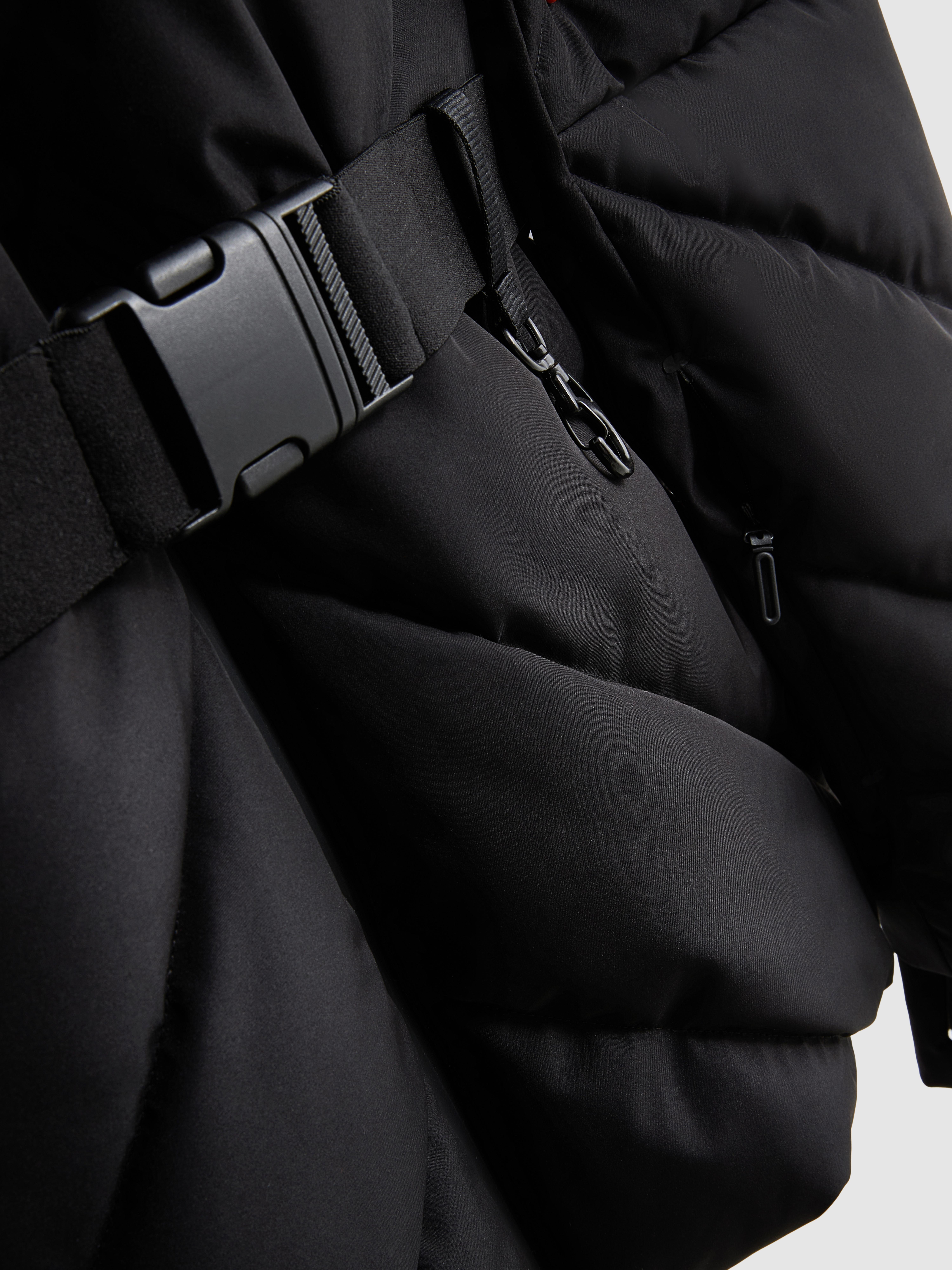 Faux Fur Trim Belted Ski Jacket