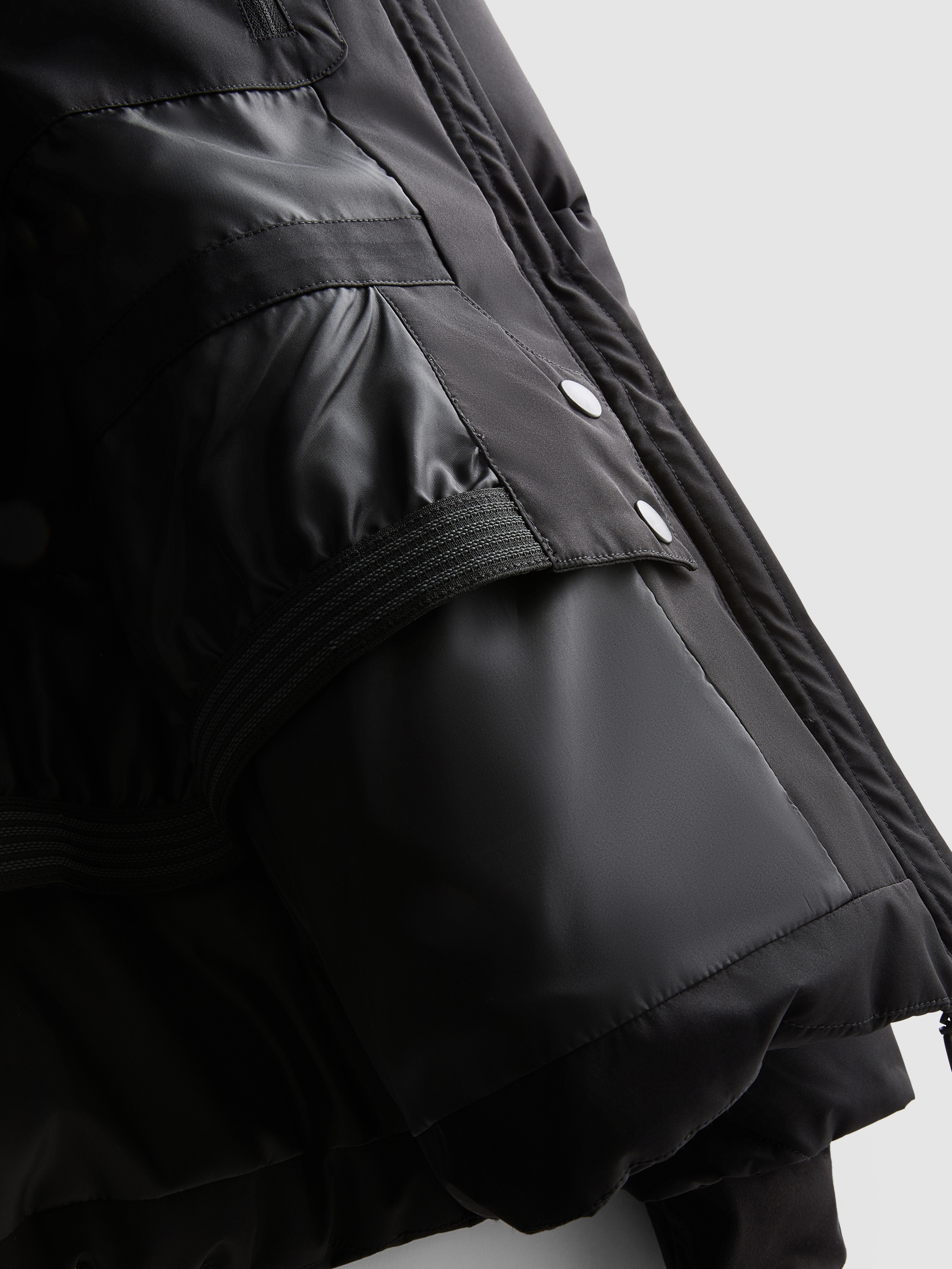 Faux Fur Trim Belted Ski Jacket