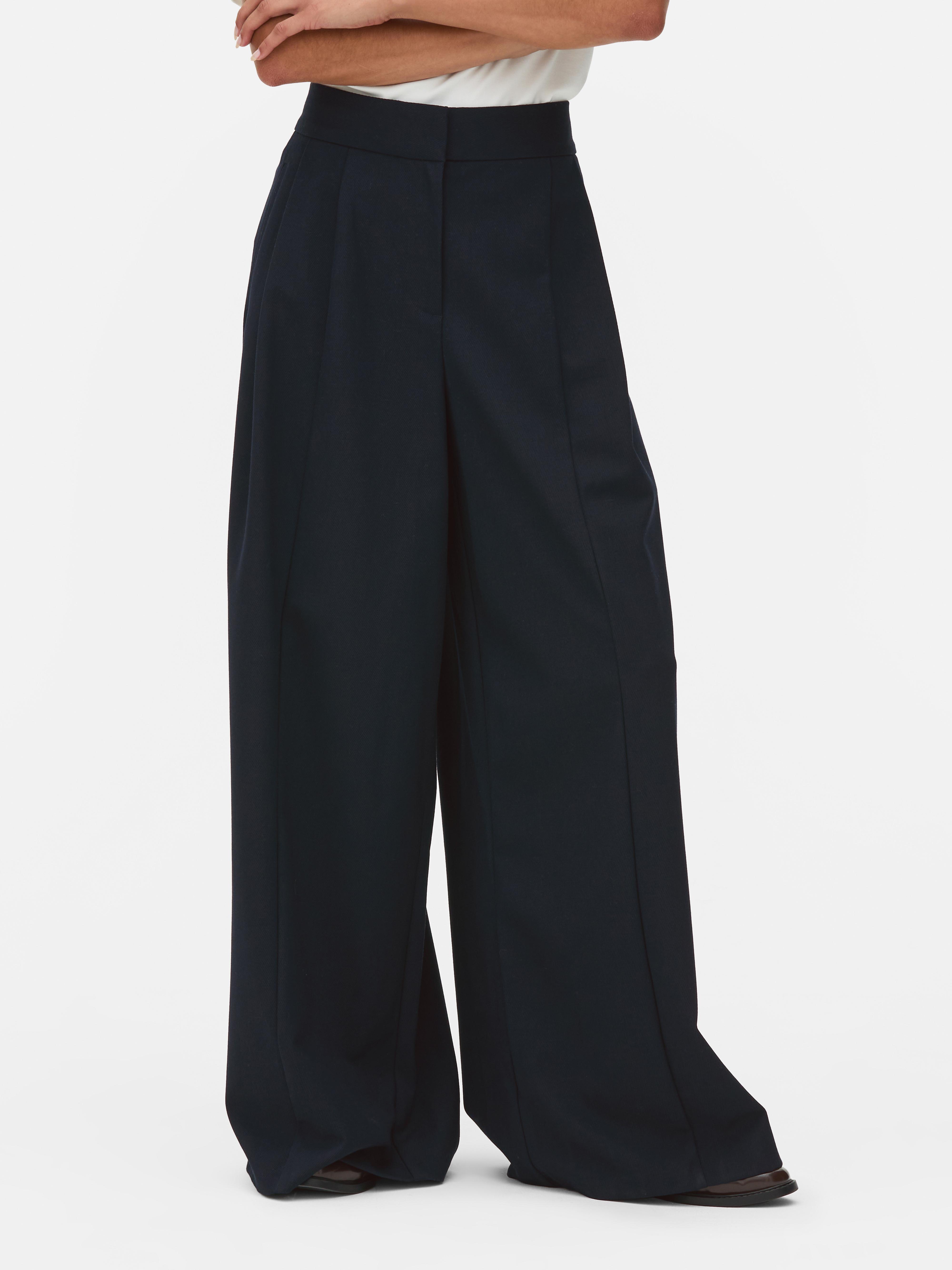 The Edit Twill Wide Leg Trousers