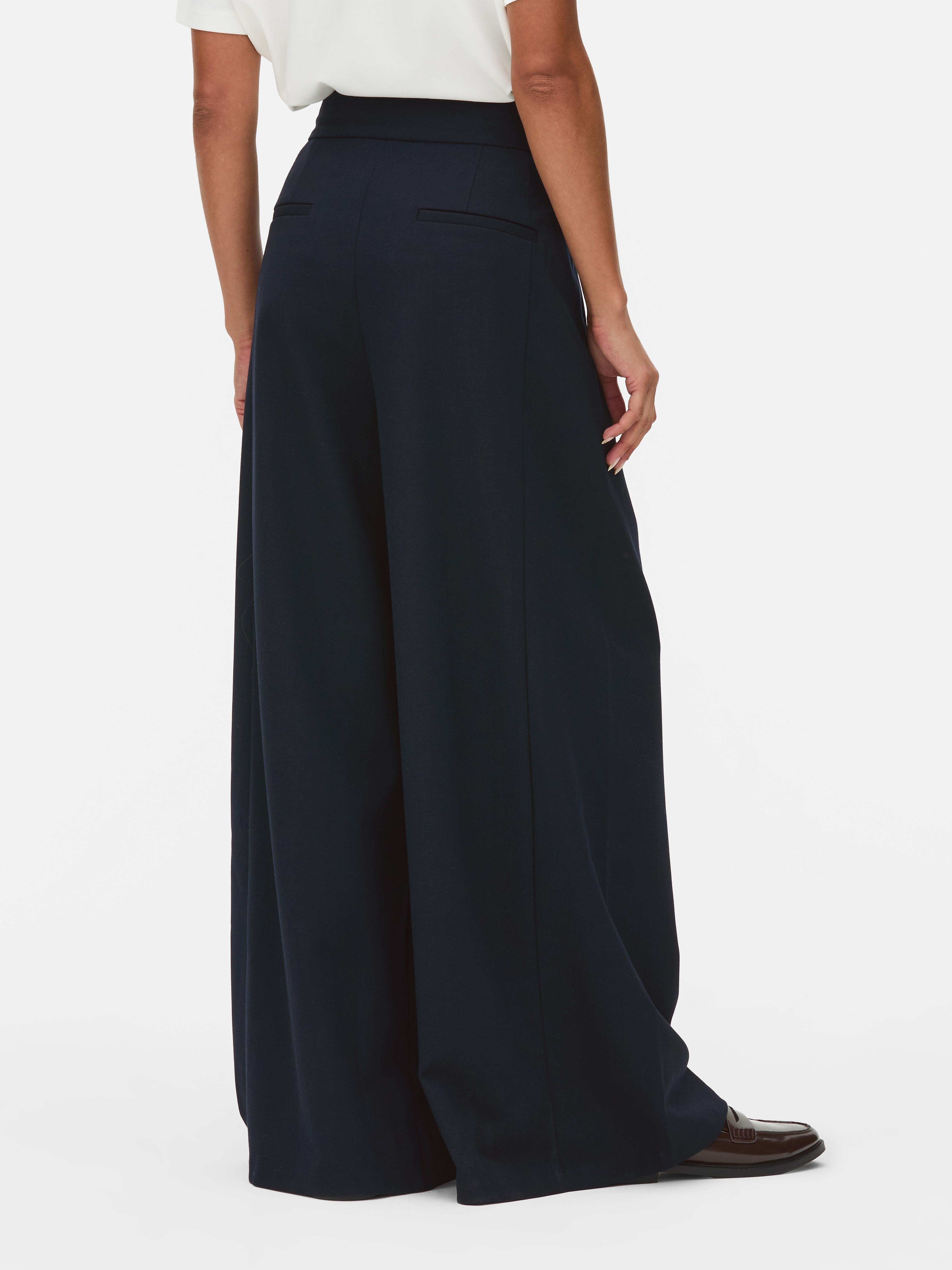 The Edit Twill Wide Leg Trousers
