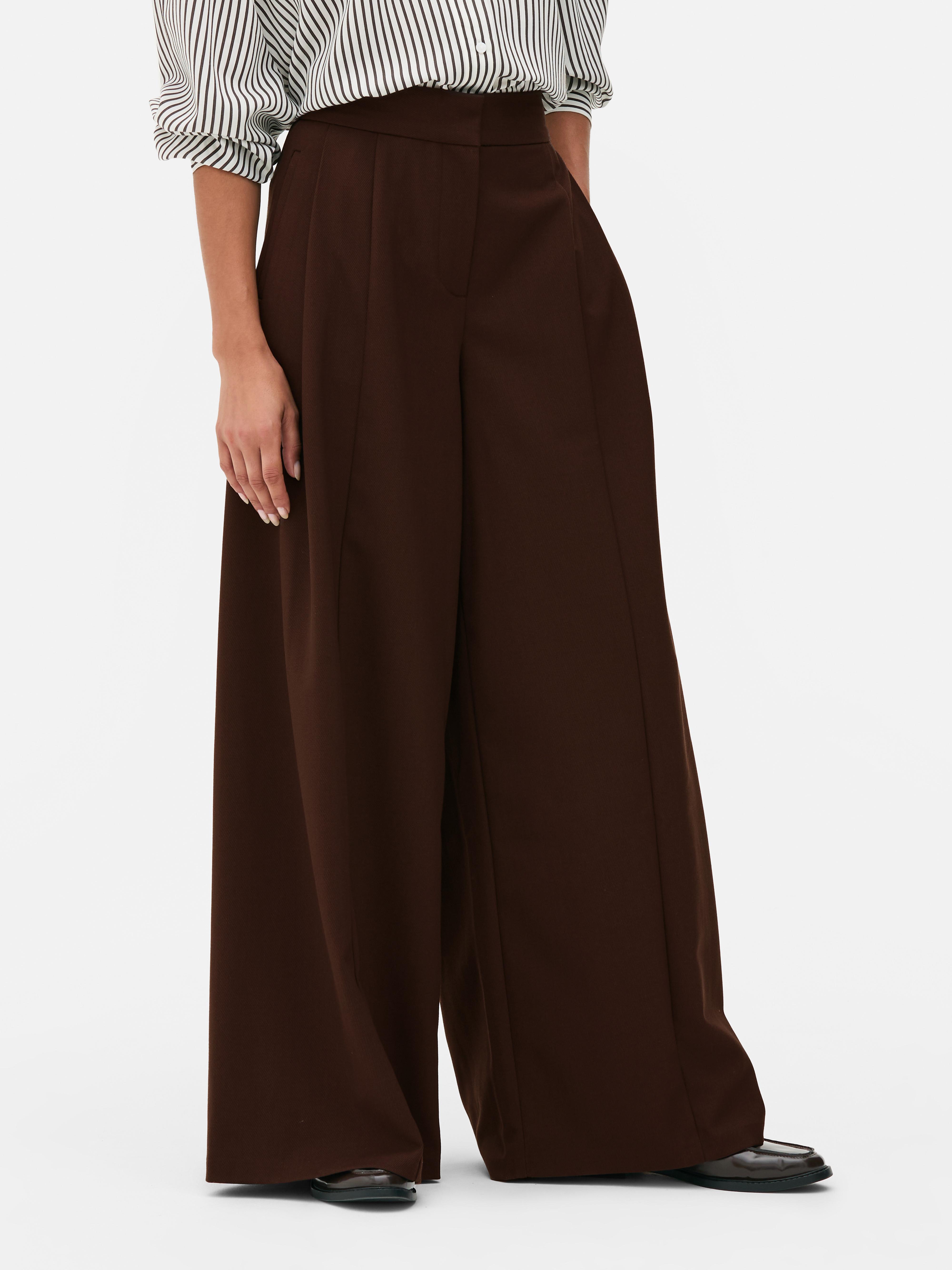 The Edit Twill Wide Leg Trousers