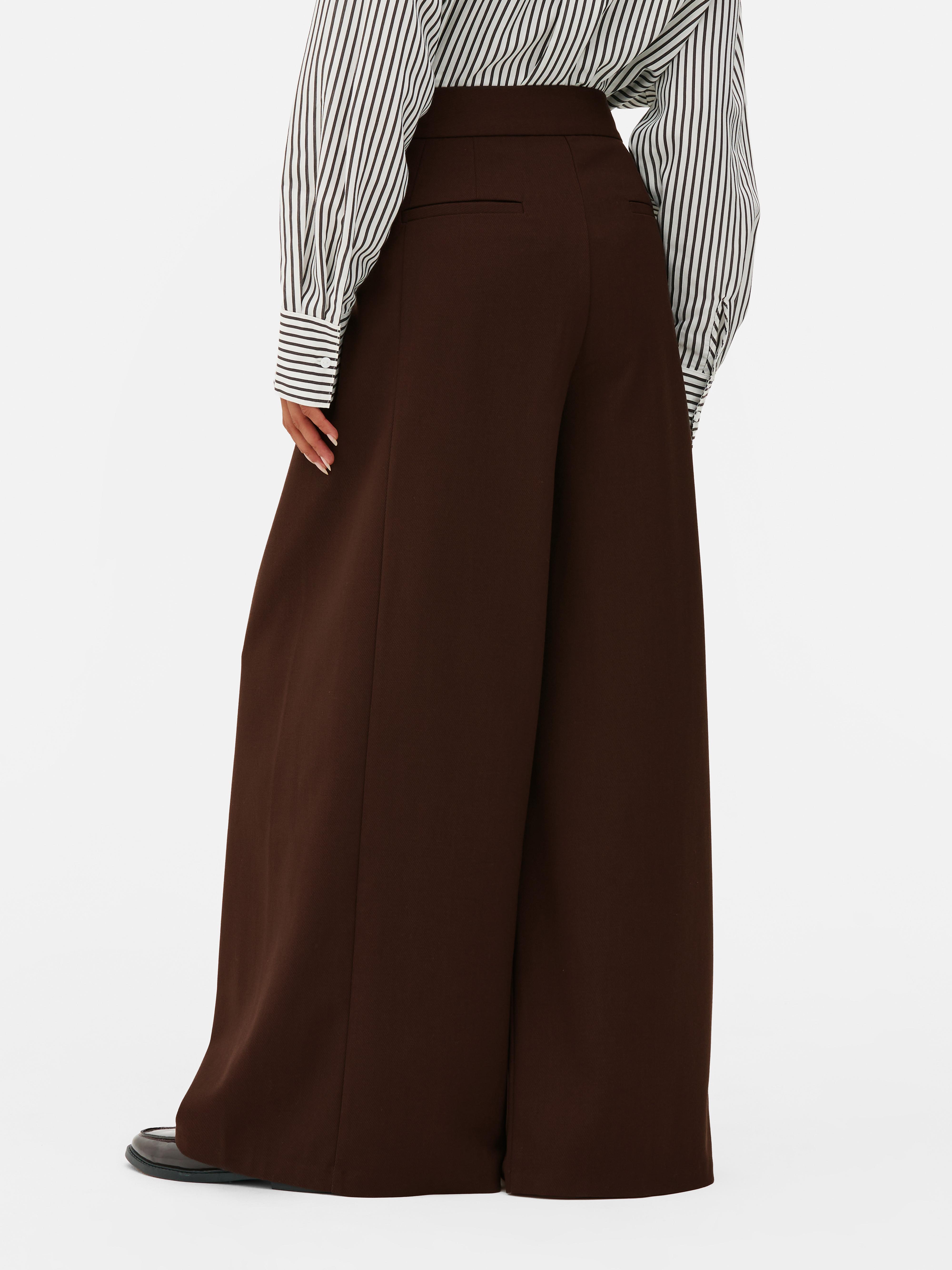 The Edit Twill Wide Leg Trousers
