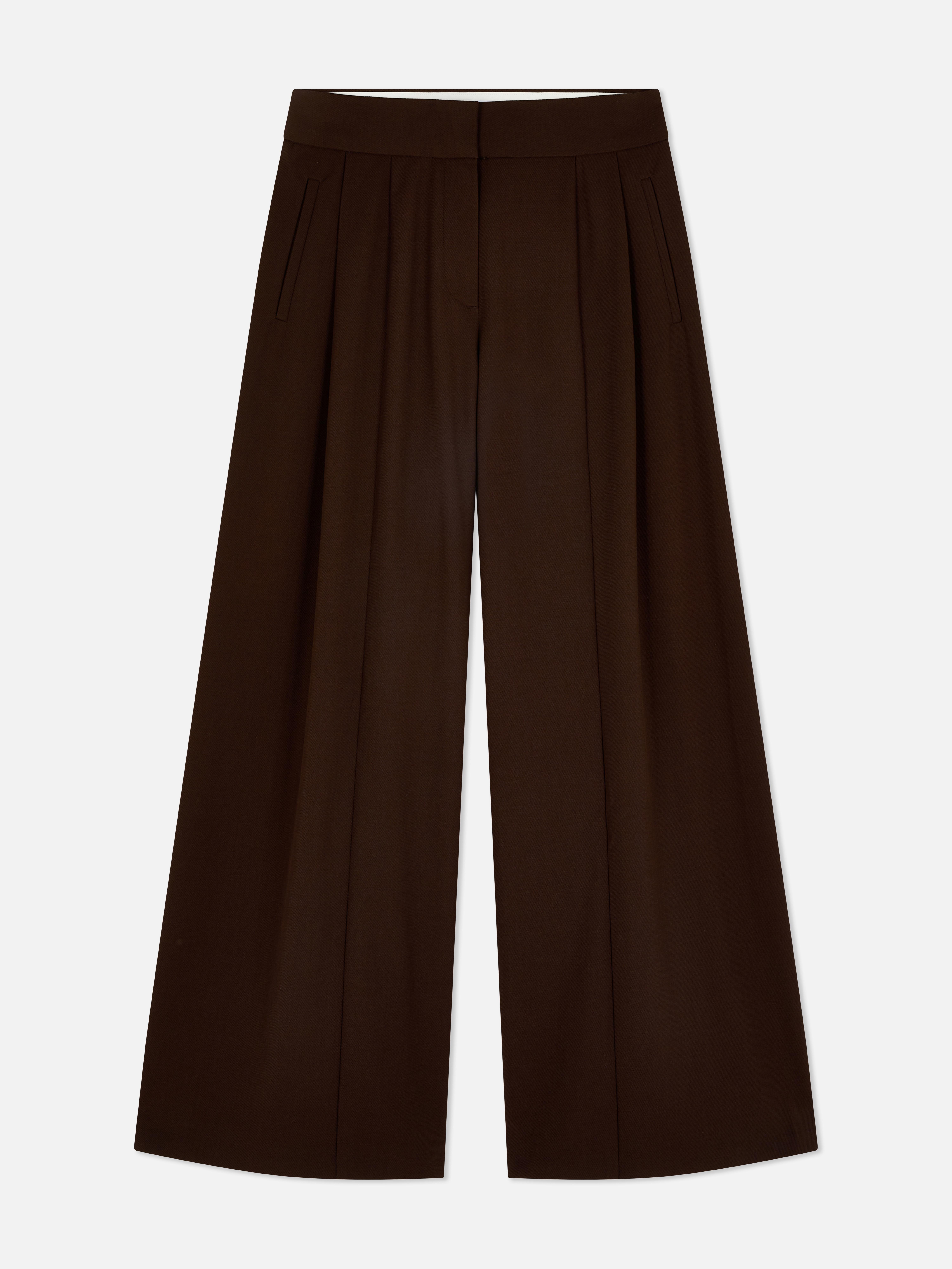 The Edit Twill Wide Leg Trousers