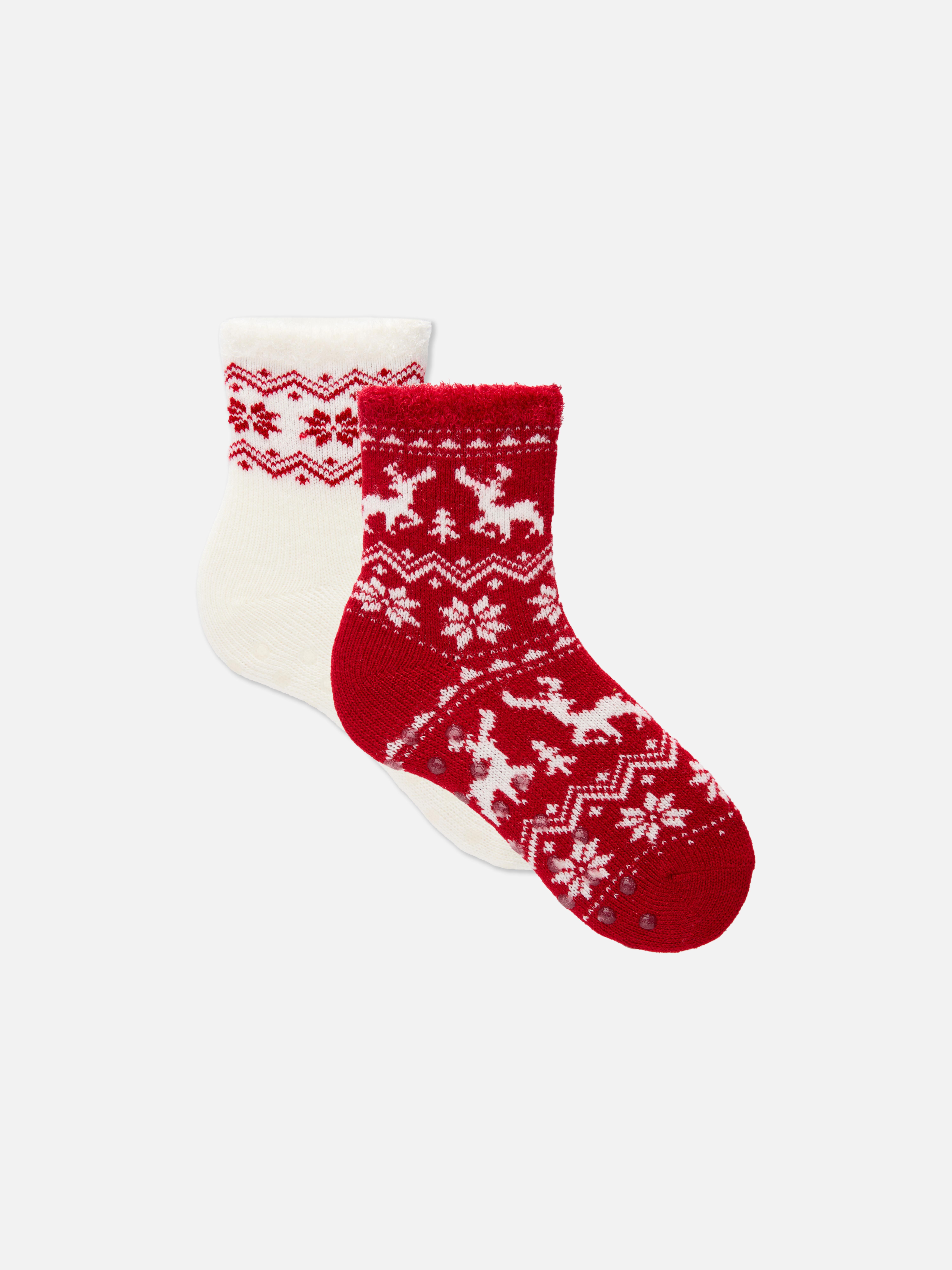 2pk Fair Isle Cosy Socks