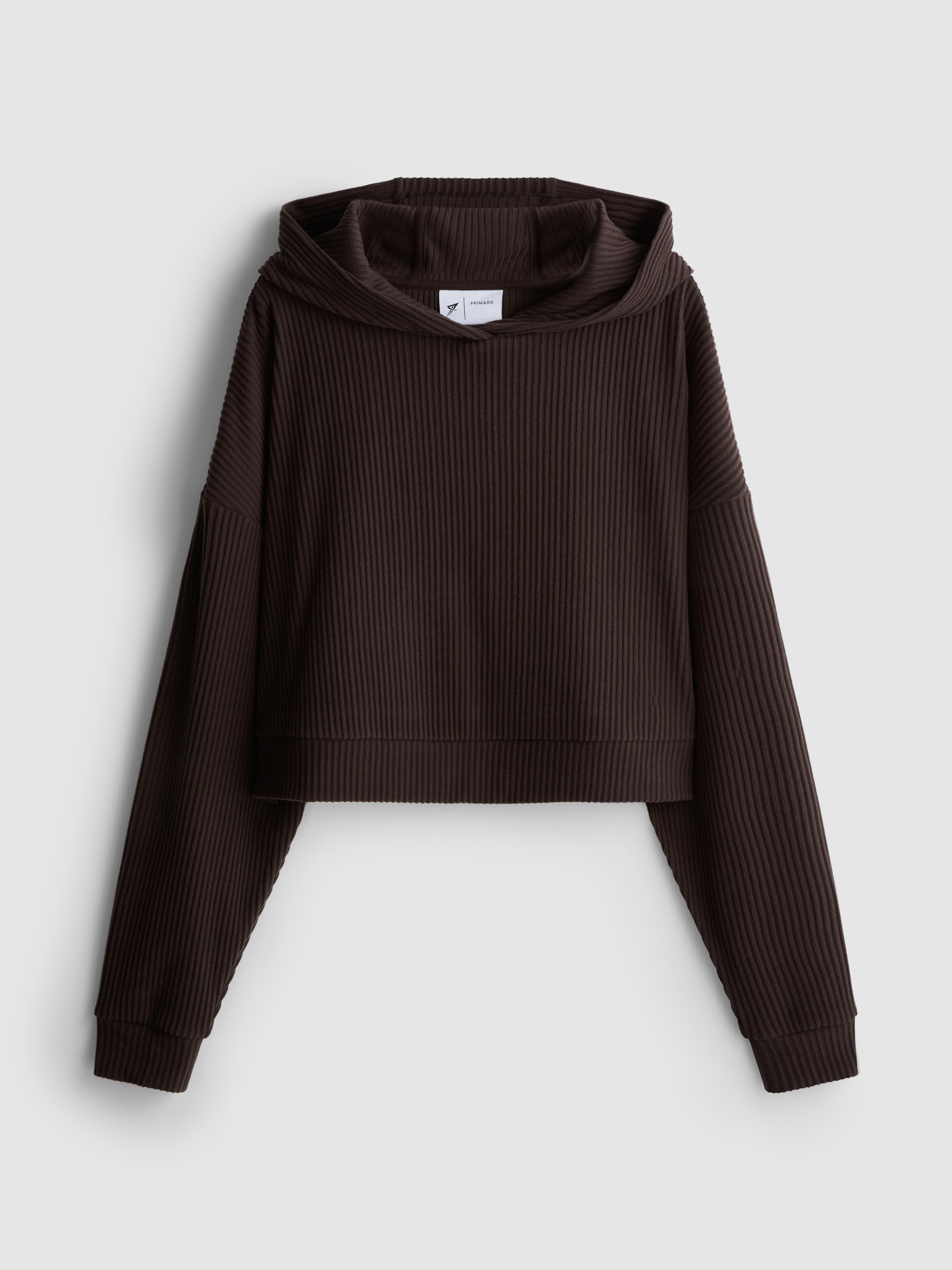 Ribbed Cropped Hoodie