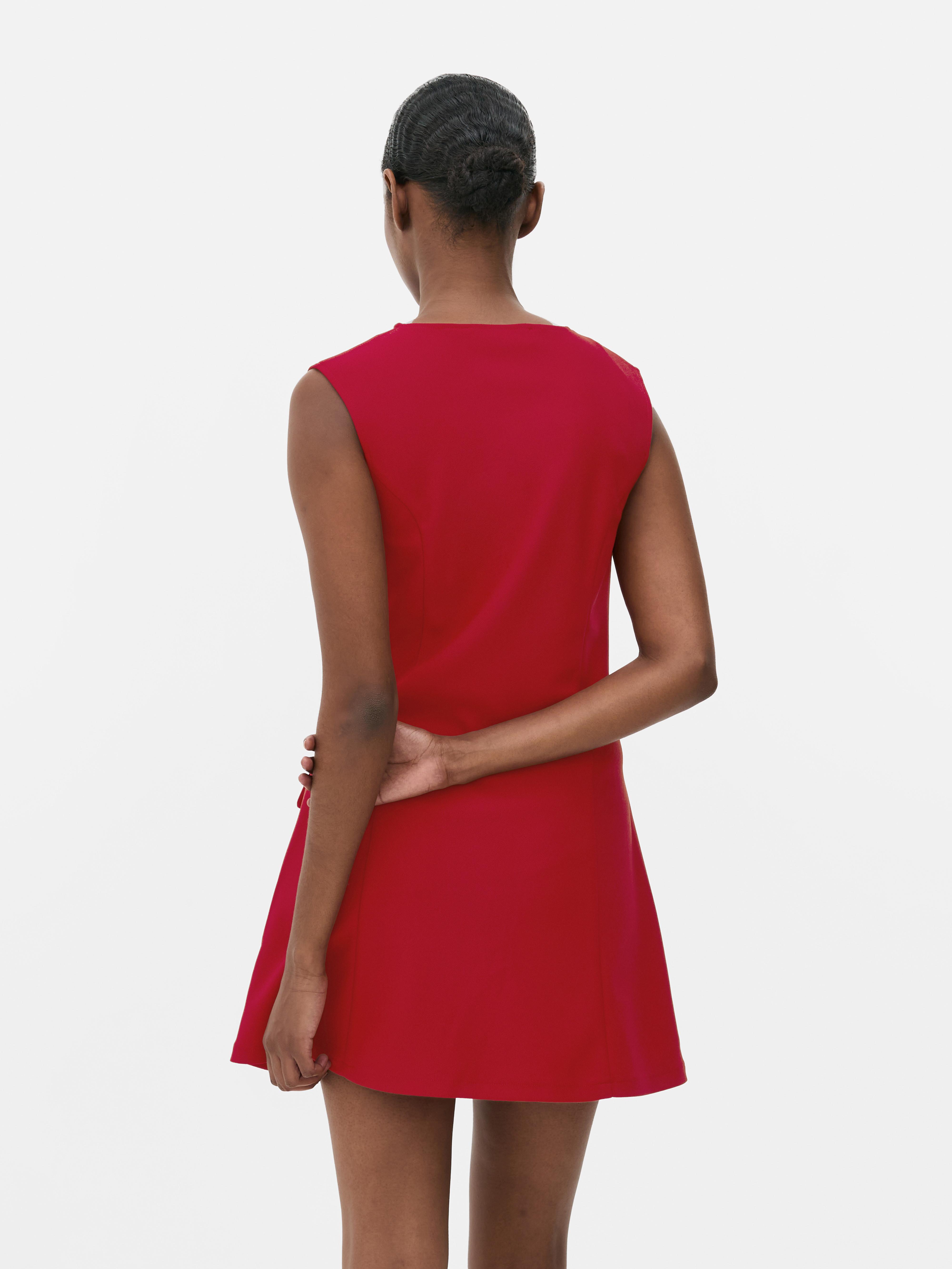 Button Through Mini Shift Dress