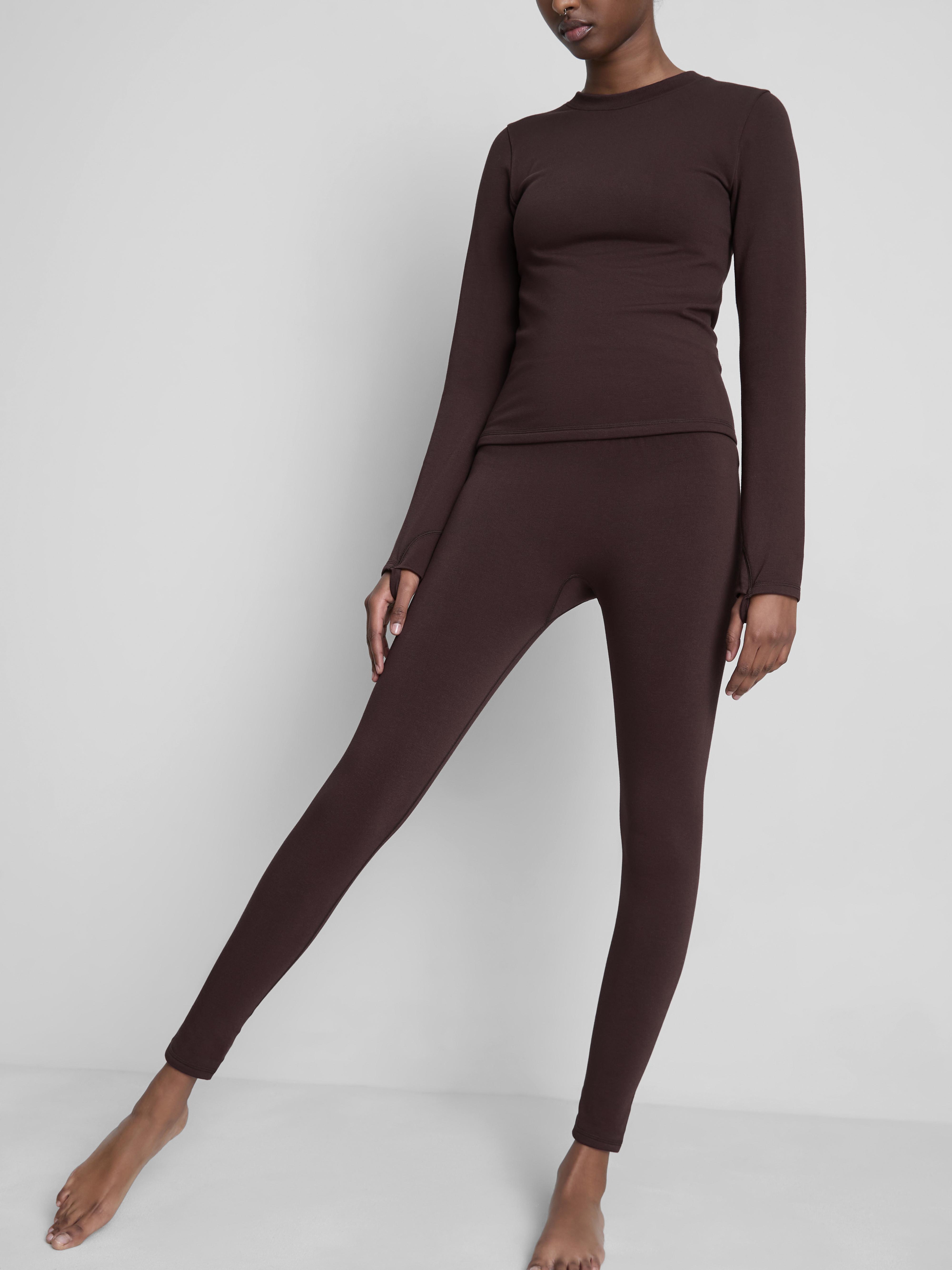 Women's Chocolate High Waisted Seamless Active Leggings