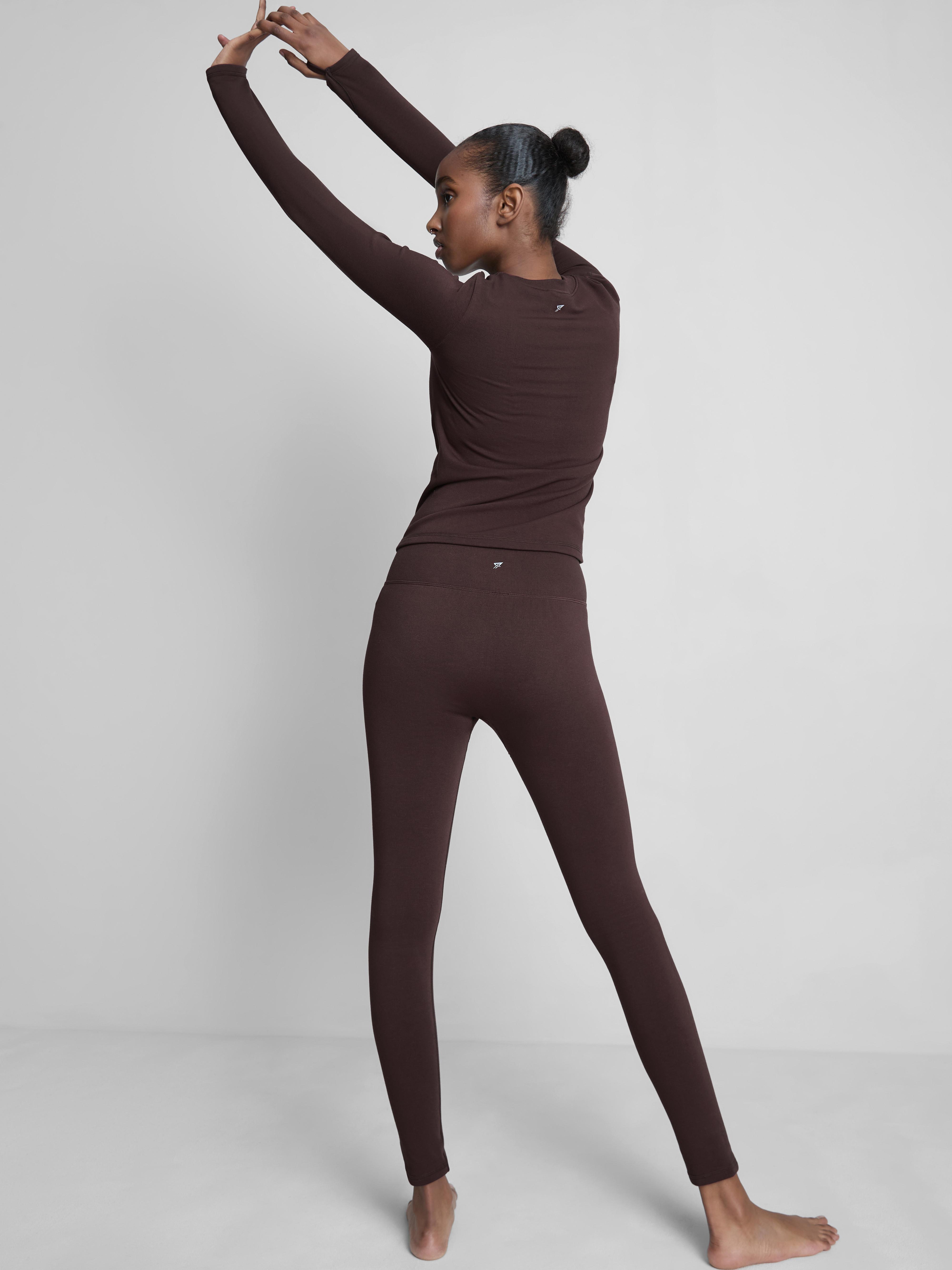 Women's Chocolate High Waisted Seamless Active Leggings