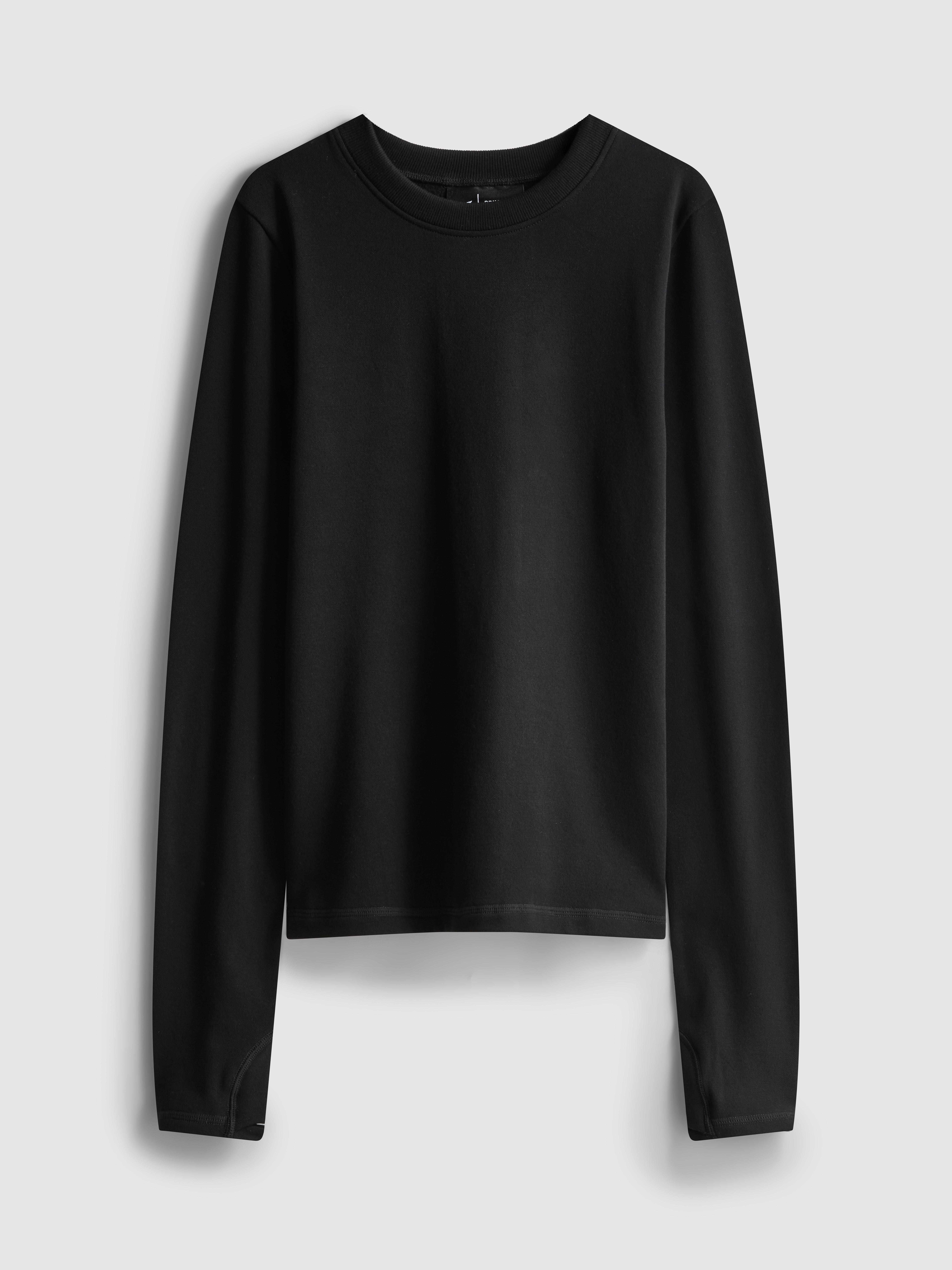 Women's Black Seamless Brushed Long-Sleeve Top