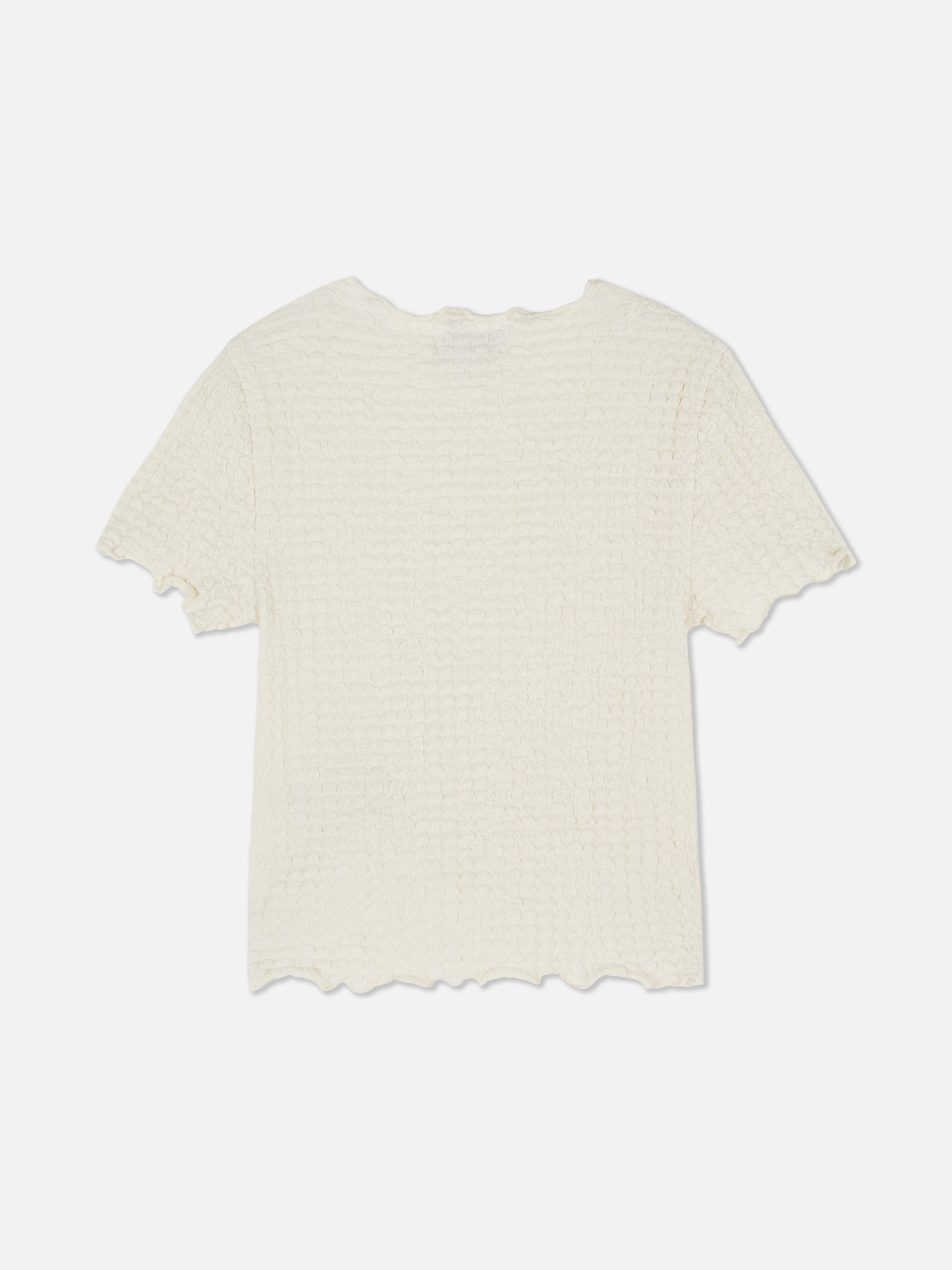 7-15yrs | Crinkle Lettuce Trim T-Shirt