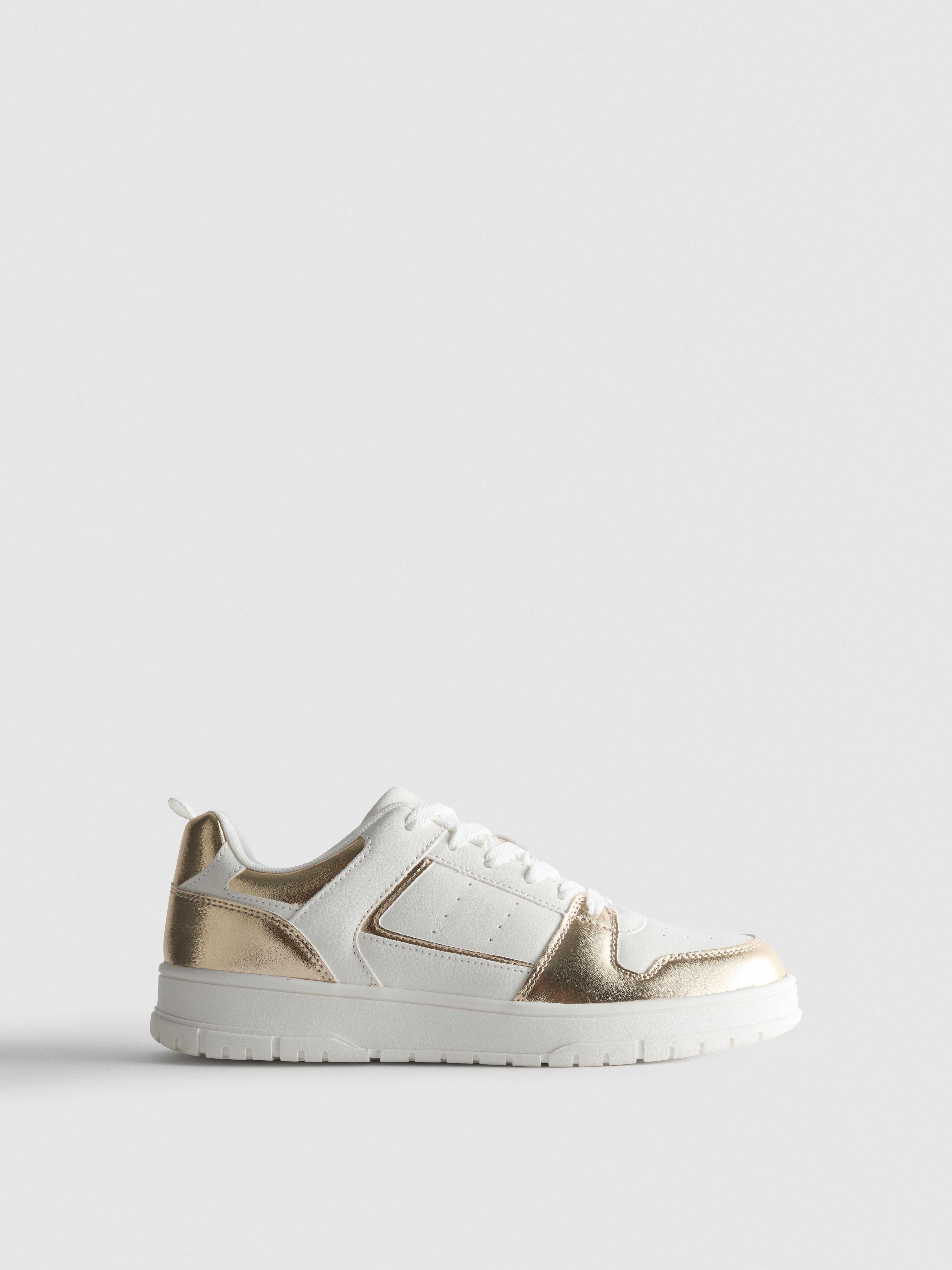 Metallic Side Panel Low Top Trainers