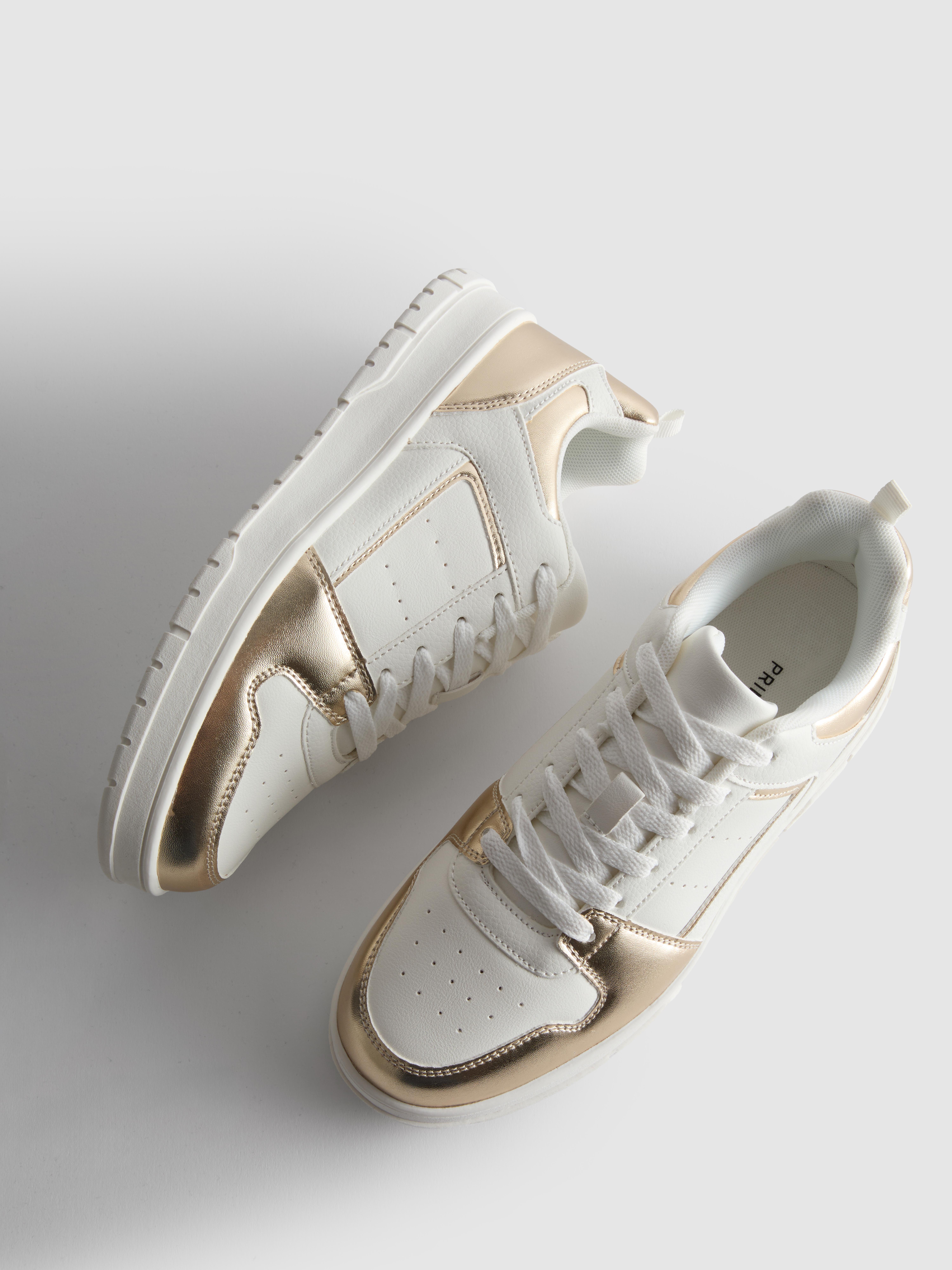 Metallic Side Panel Low Top Trainers