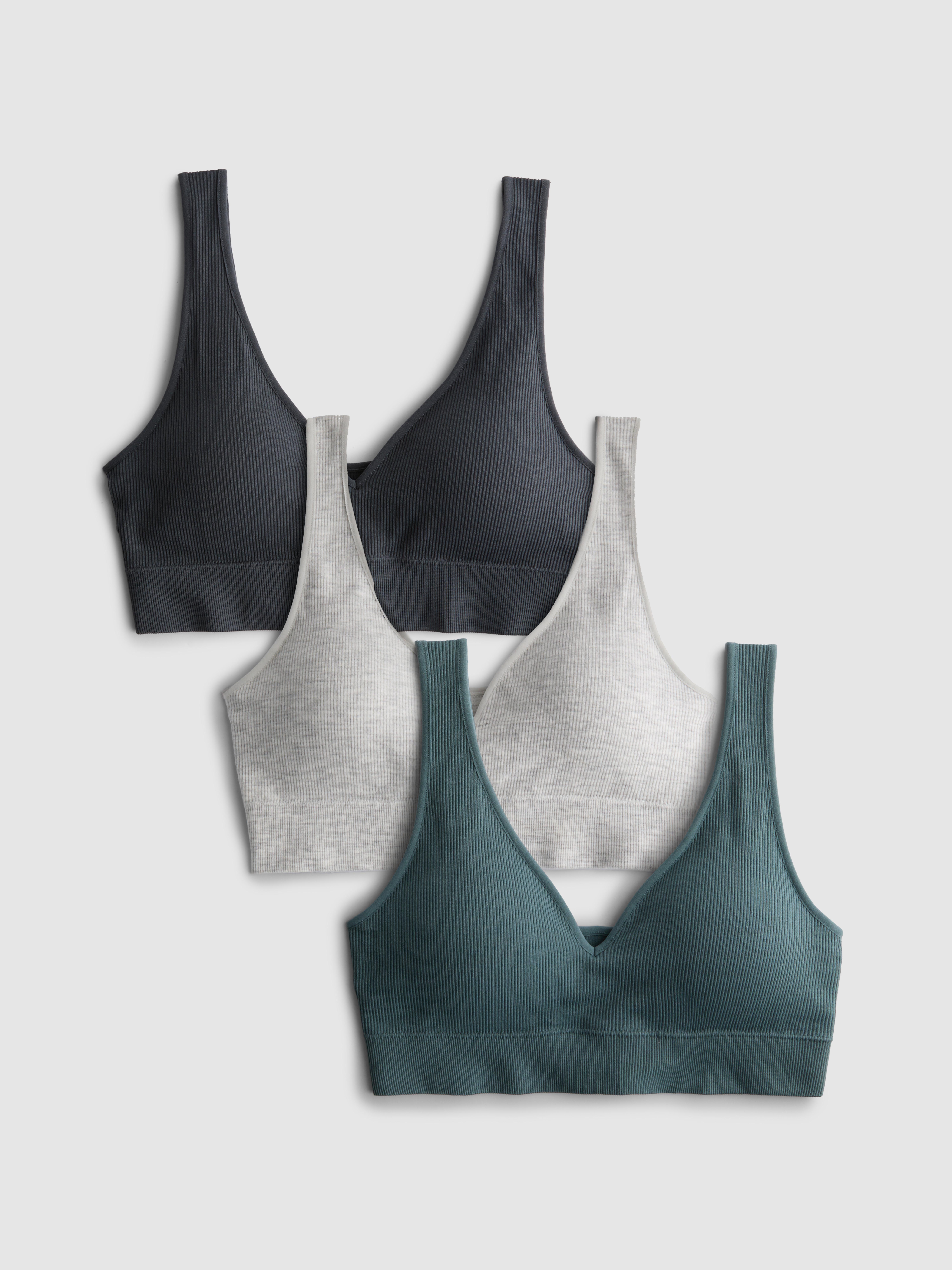 3pk Seamless V-Neck Bralettes