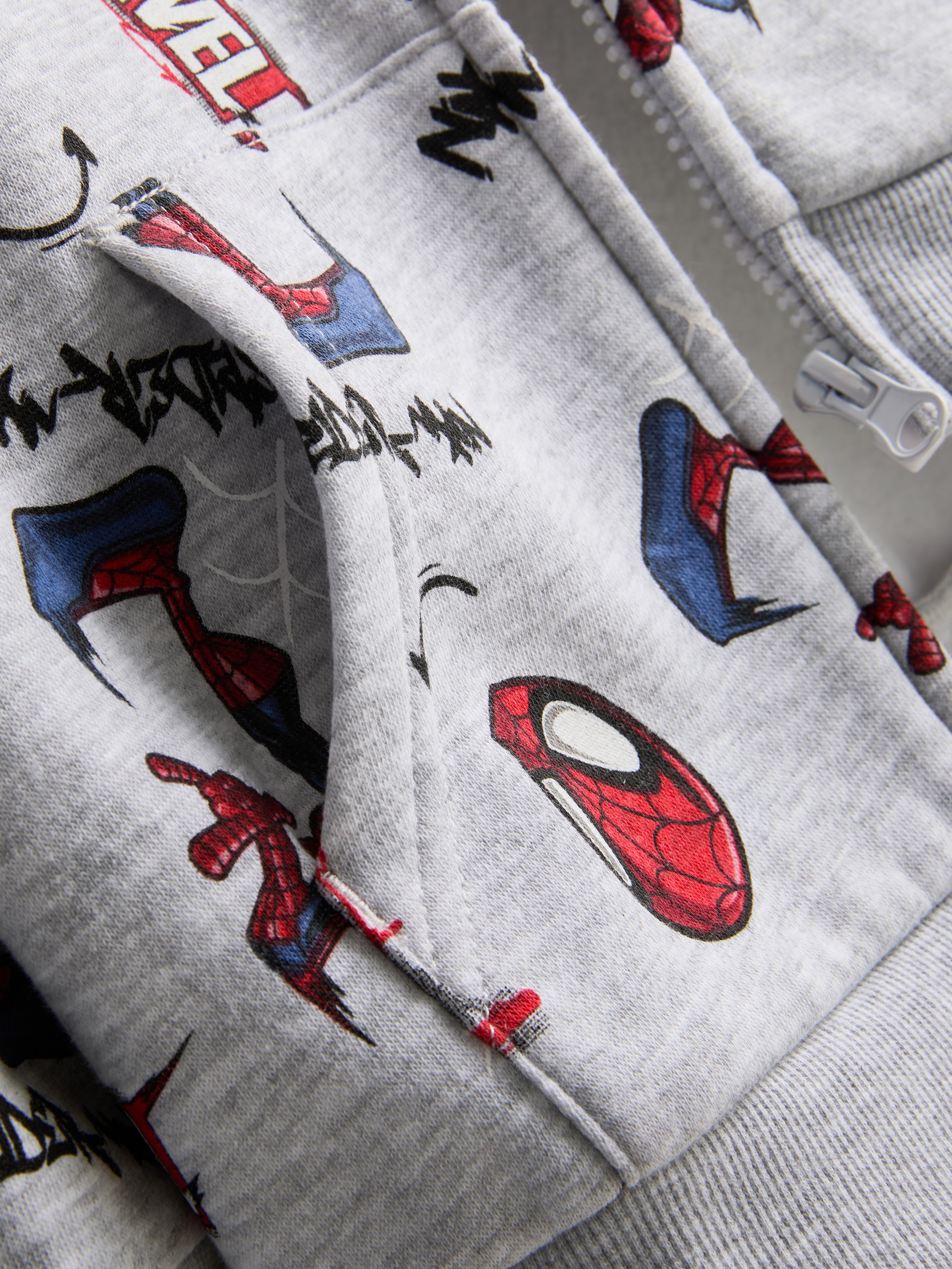 Boys Gray Heather 1.5-8yrs | MARVEL Spider-Man Zip-Up Hoodie