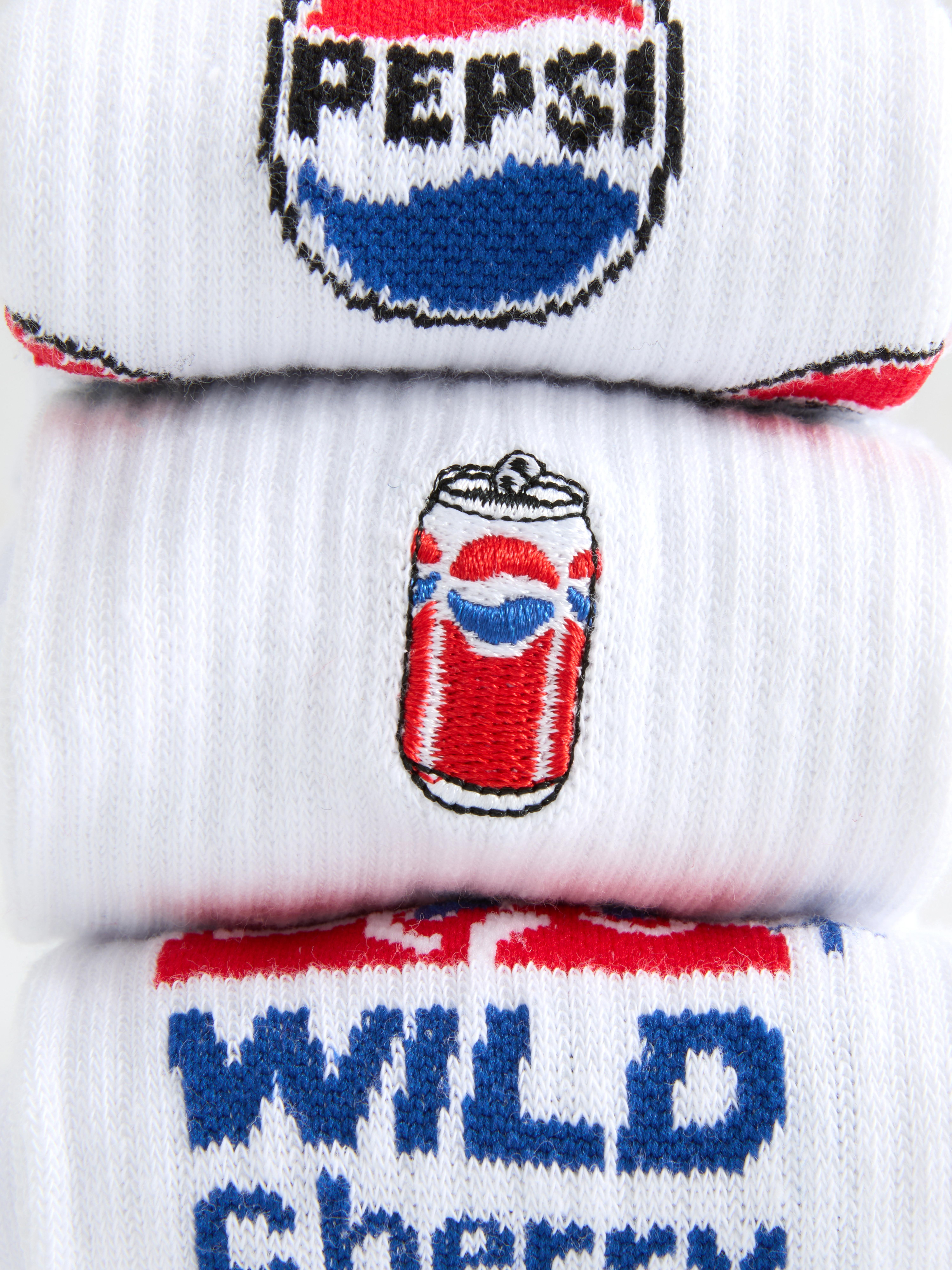 3pk Pepsi Cotton Rich Logo Crew Socks