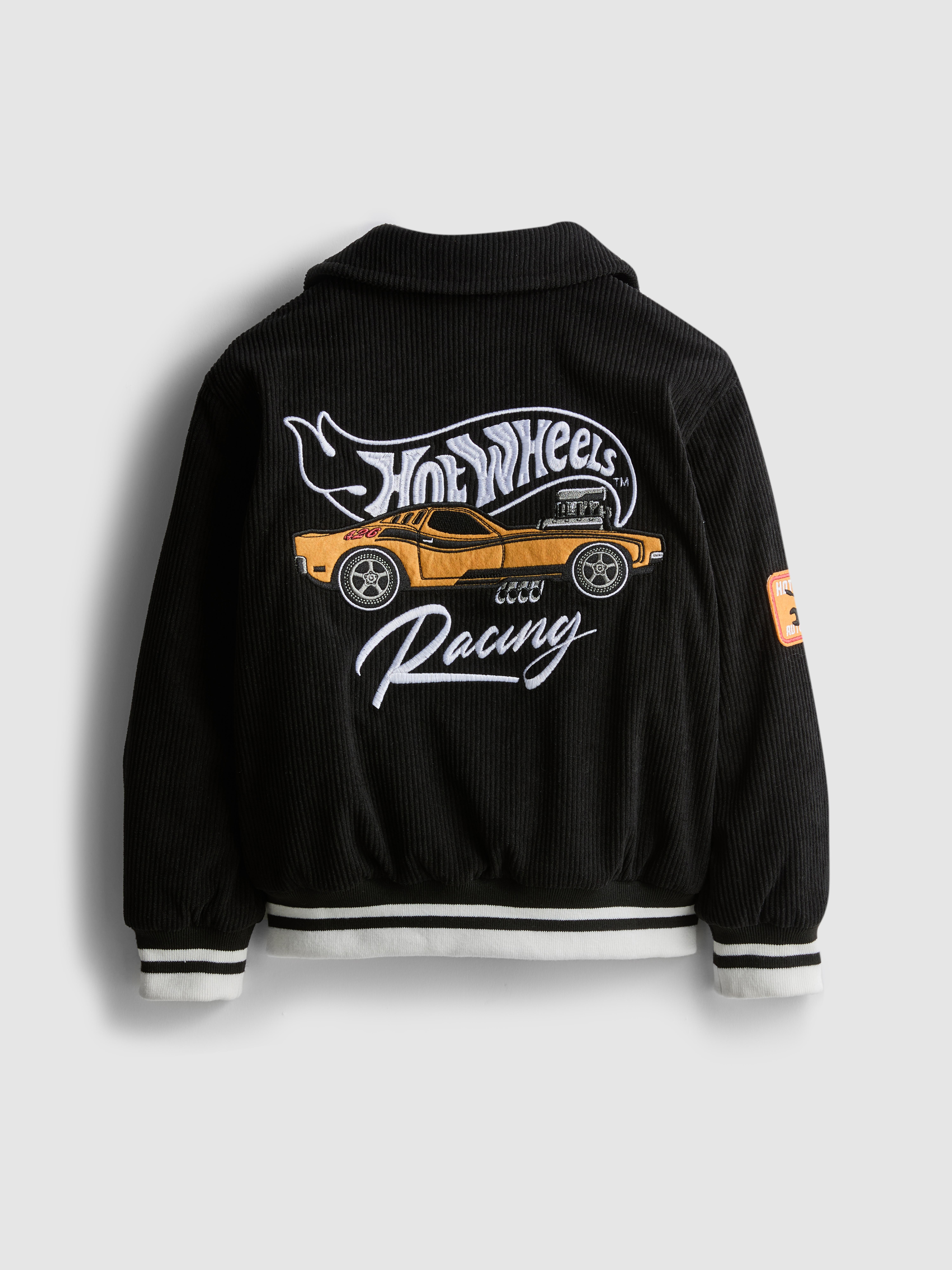Boys Black 1.5-8yrs | Hot Wheels Corduroy Varsity Jacket