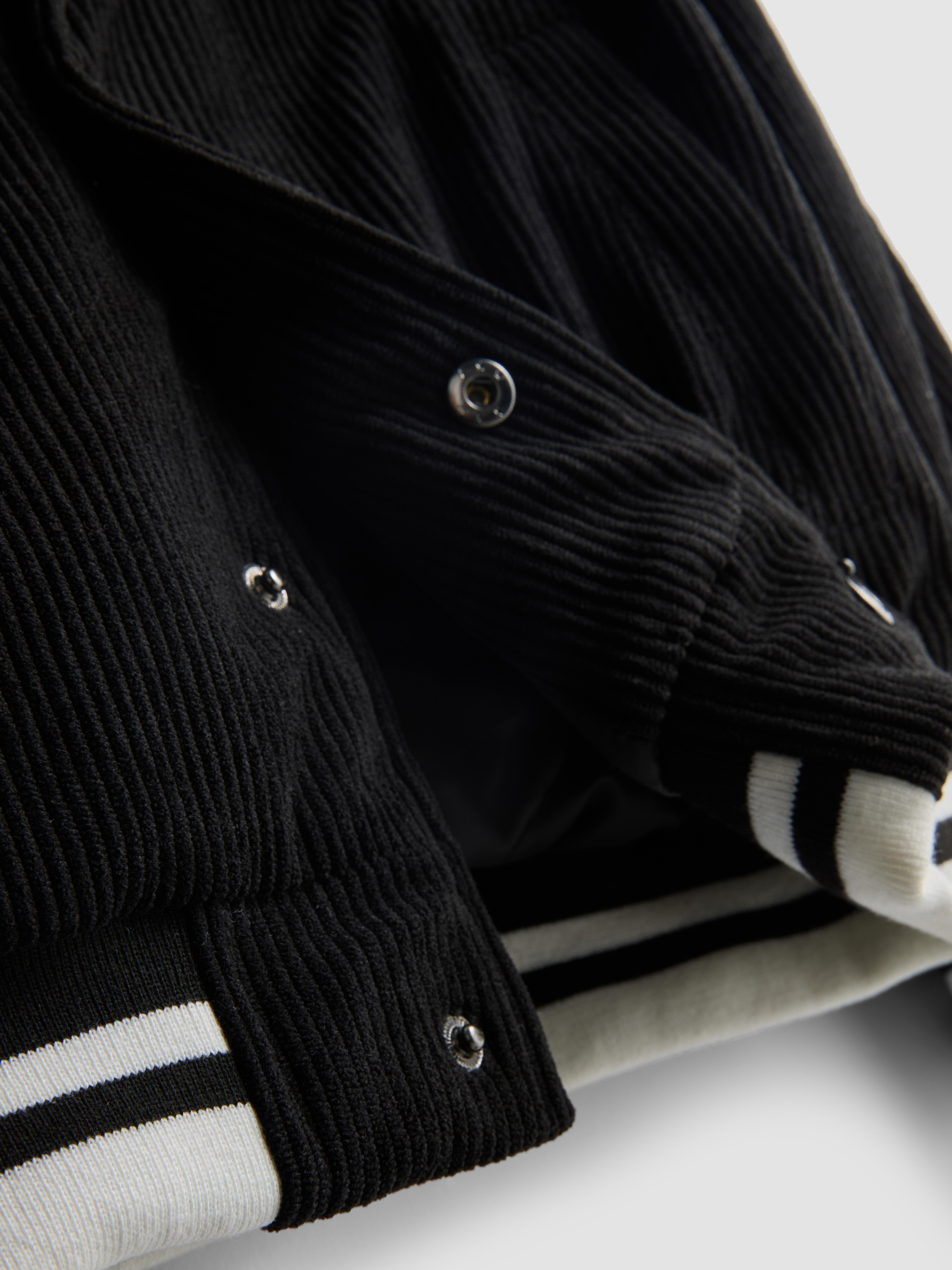 Boys Black 1.5-8yrs | Hot Wheels Corduroy Varsity Jacket