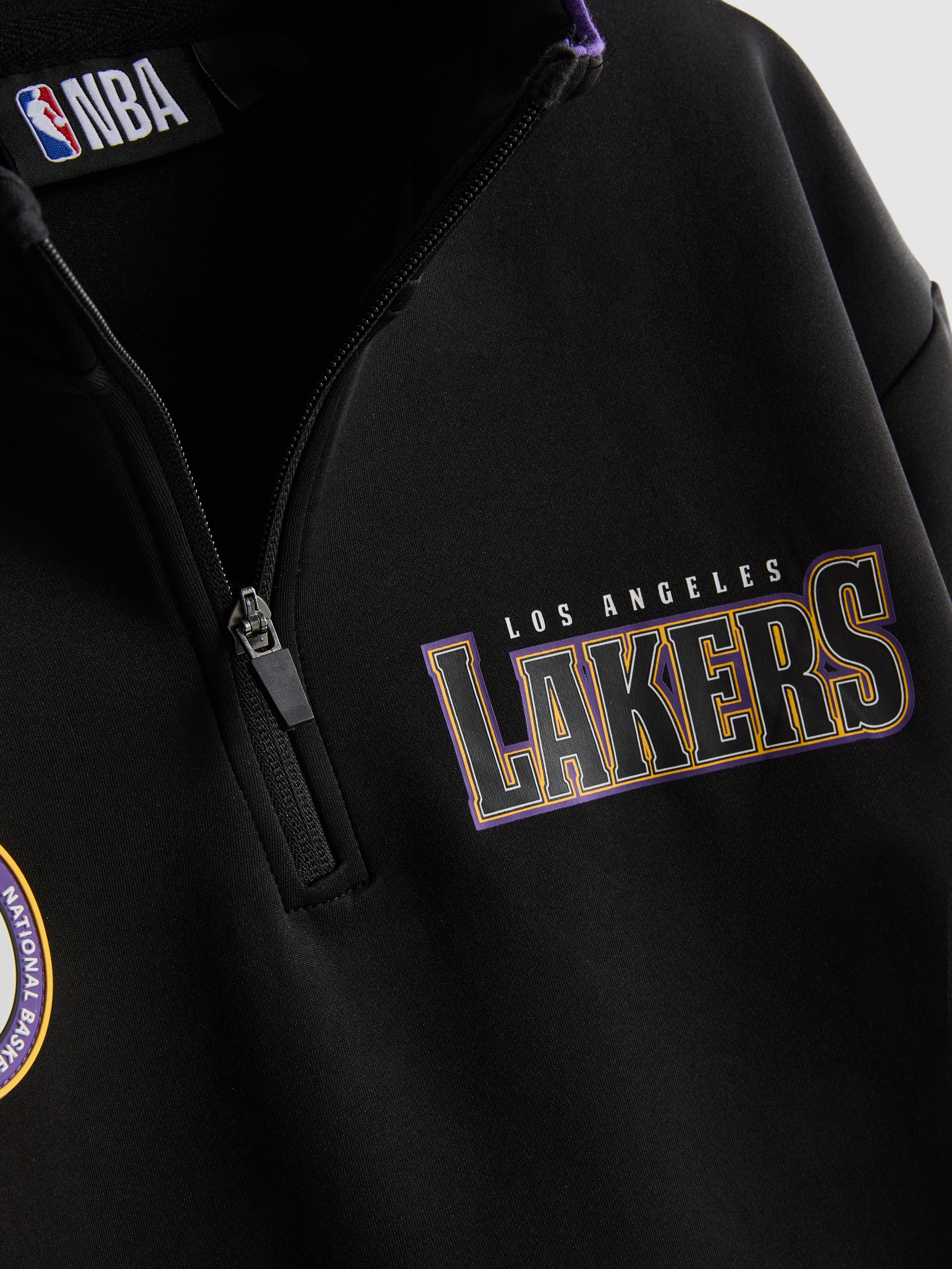 Boys Black 7-15yrs | NBA Los Angeles Lakers Half-Zip High-Neck Sweatshirt